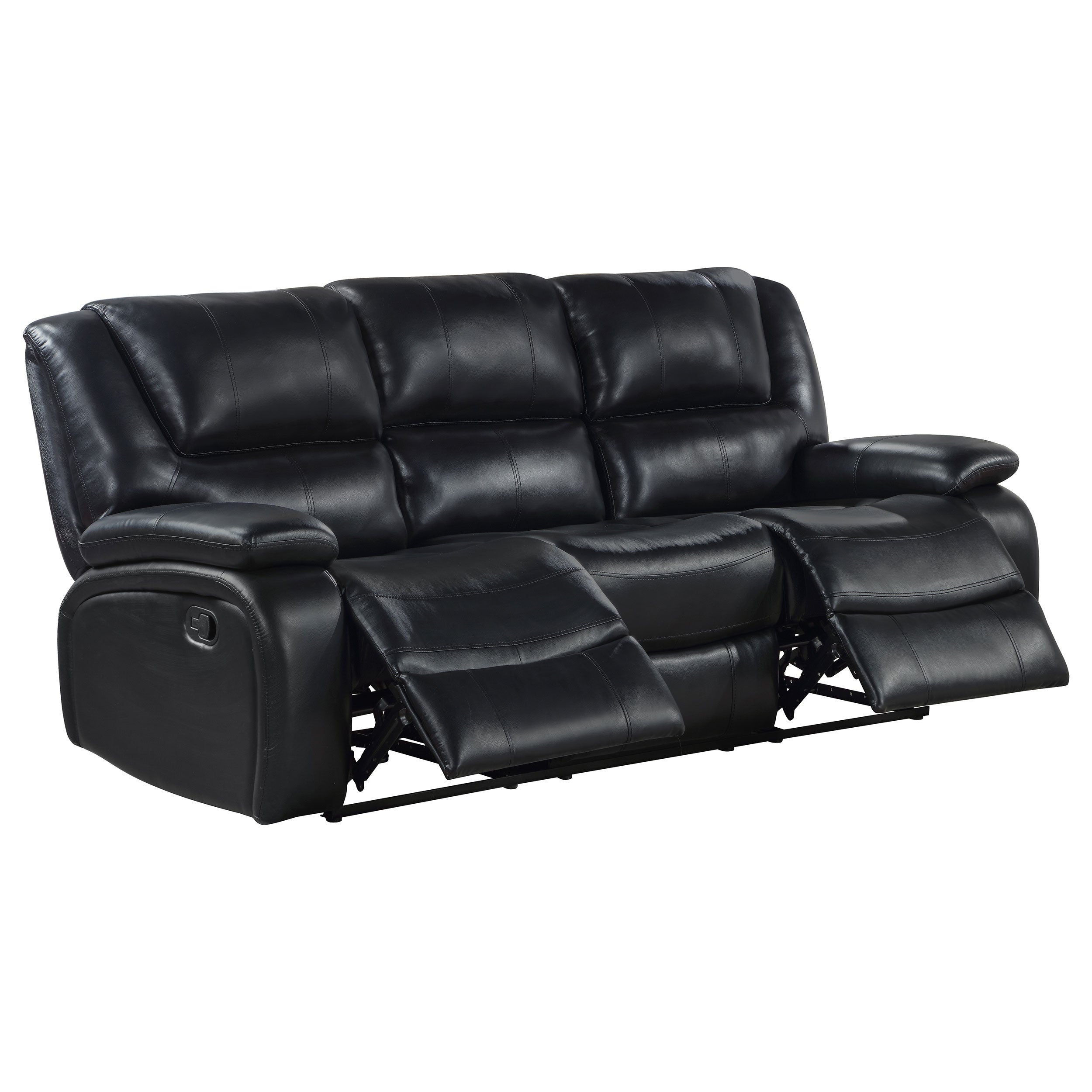 Camila  Upholstered Motion Reclining Sofa Set Black