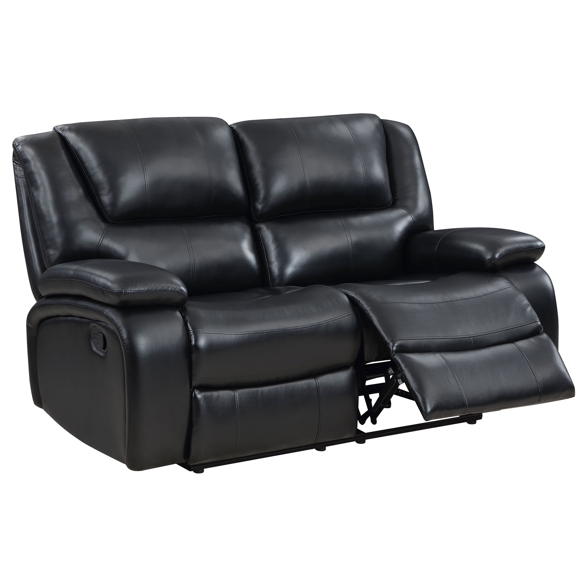 Camila  Upholstered Motion Reclining Sofa Set Black