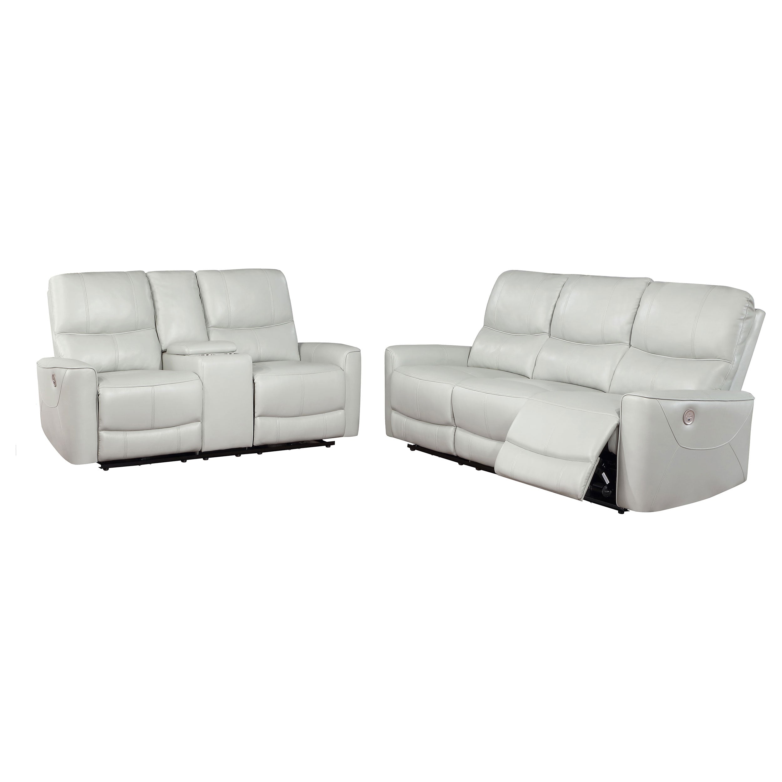 Greenfield  Power Reclining Sofa Set Dove Grey