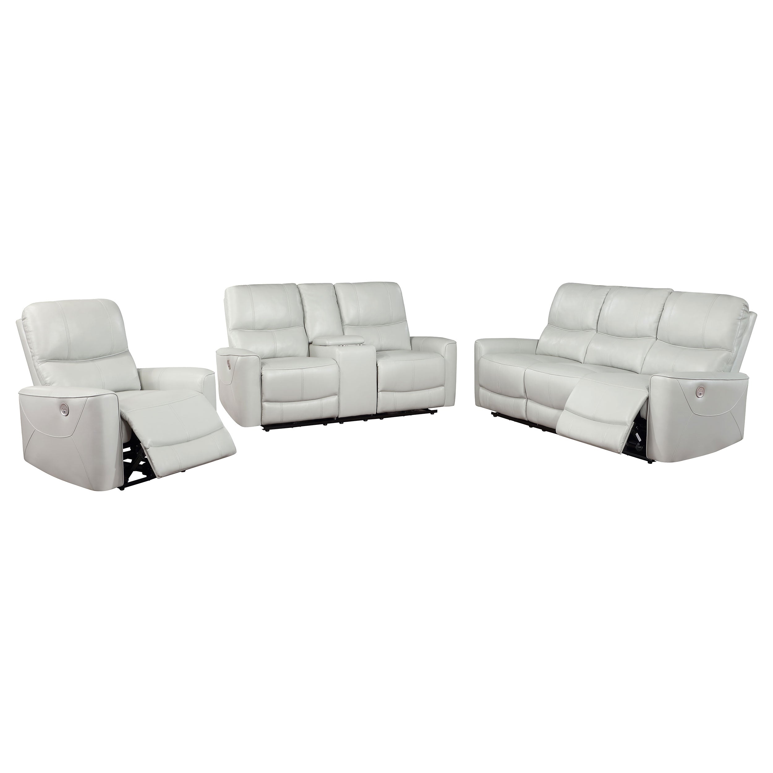 Greenfield  Power Reclining Sofa Set Dove Grey