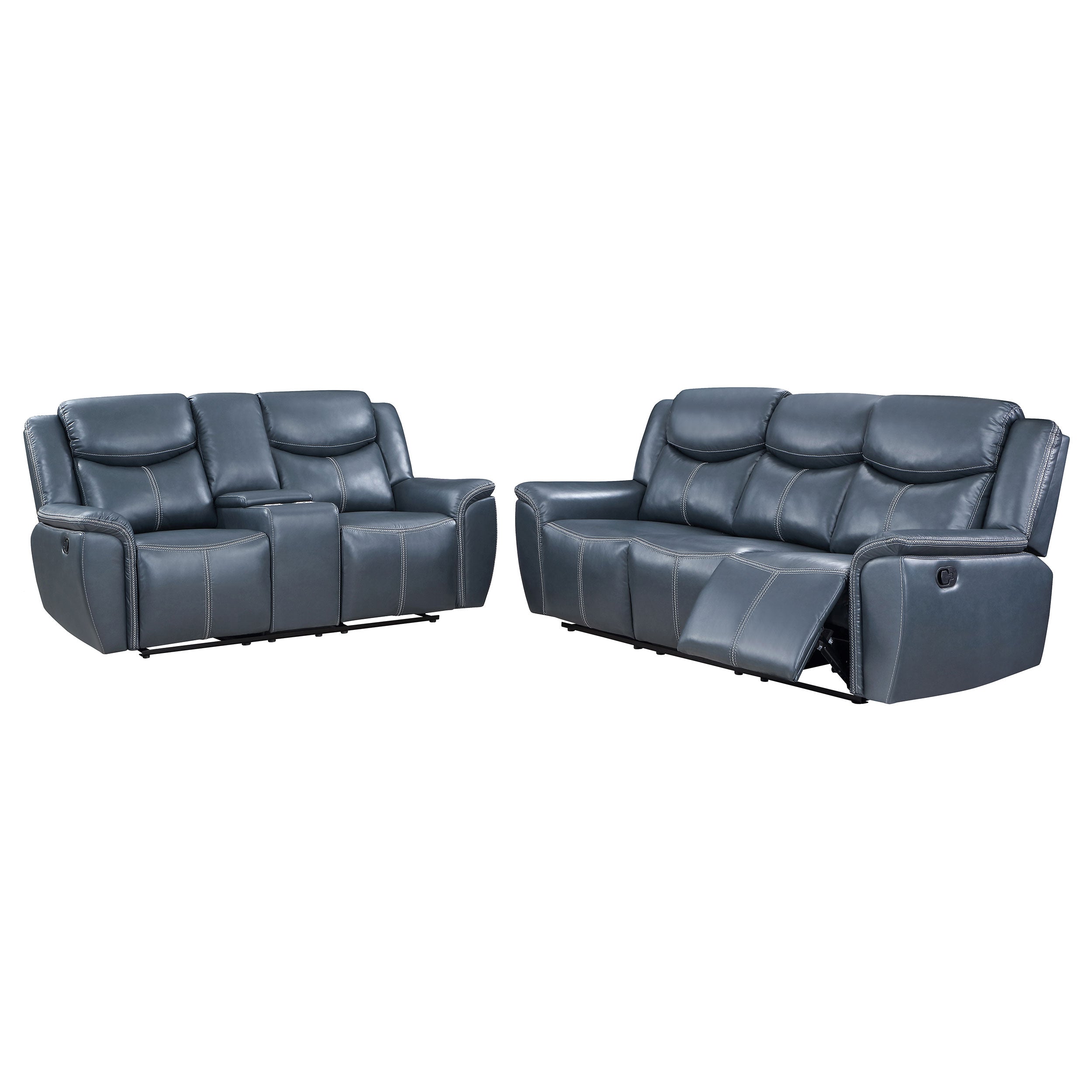 Sloane  Upholstered Reclining Sofa Set Blue