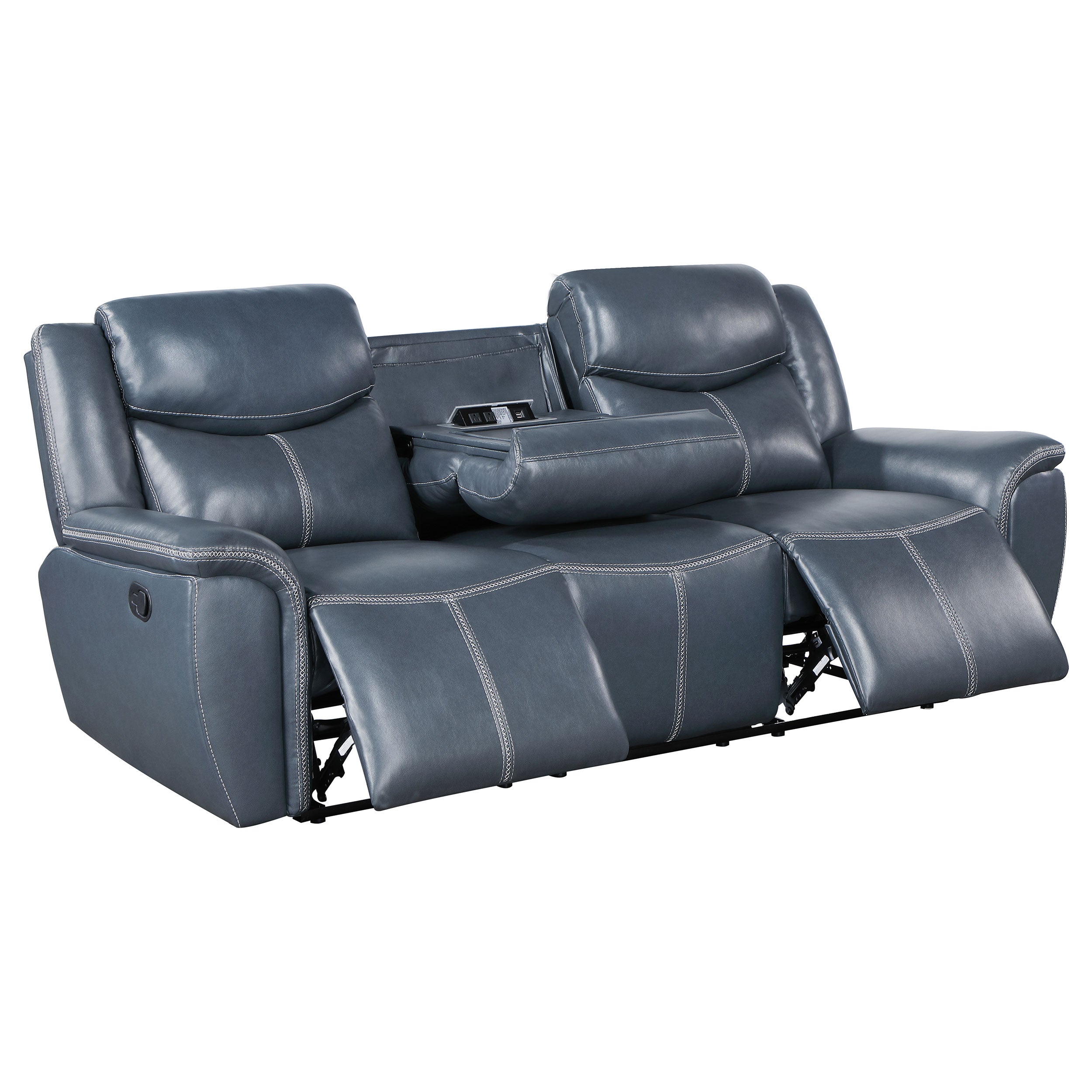 Sloane  Upholstered Reclining Sofa Set Blue