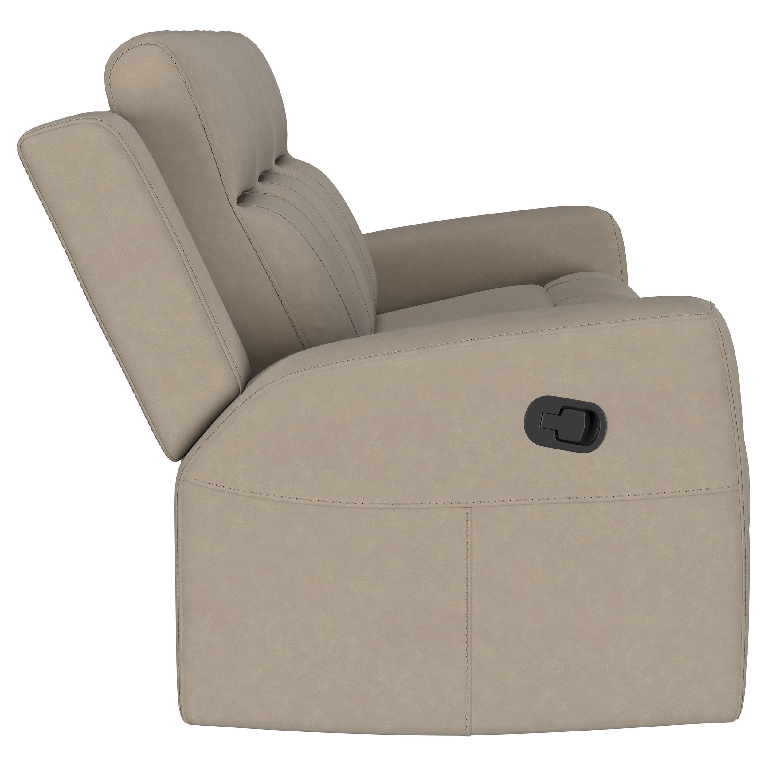 Brentwood Upholstered Reclining Sofa and Loveseat Set, Taupe