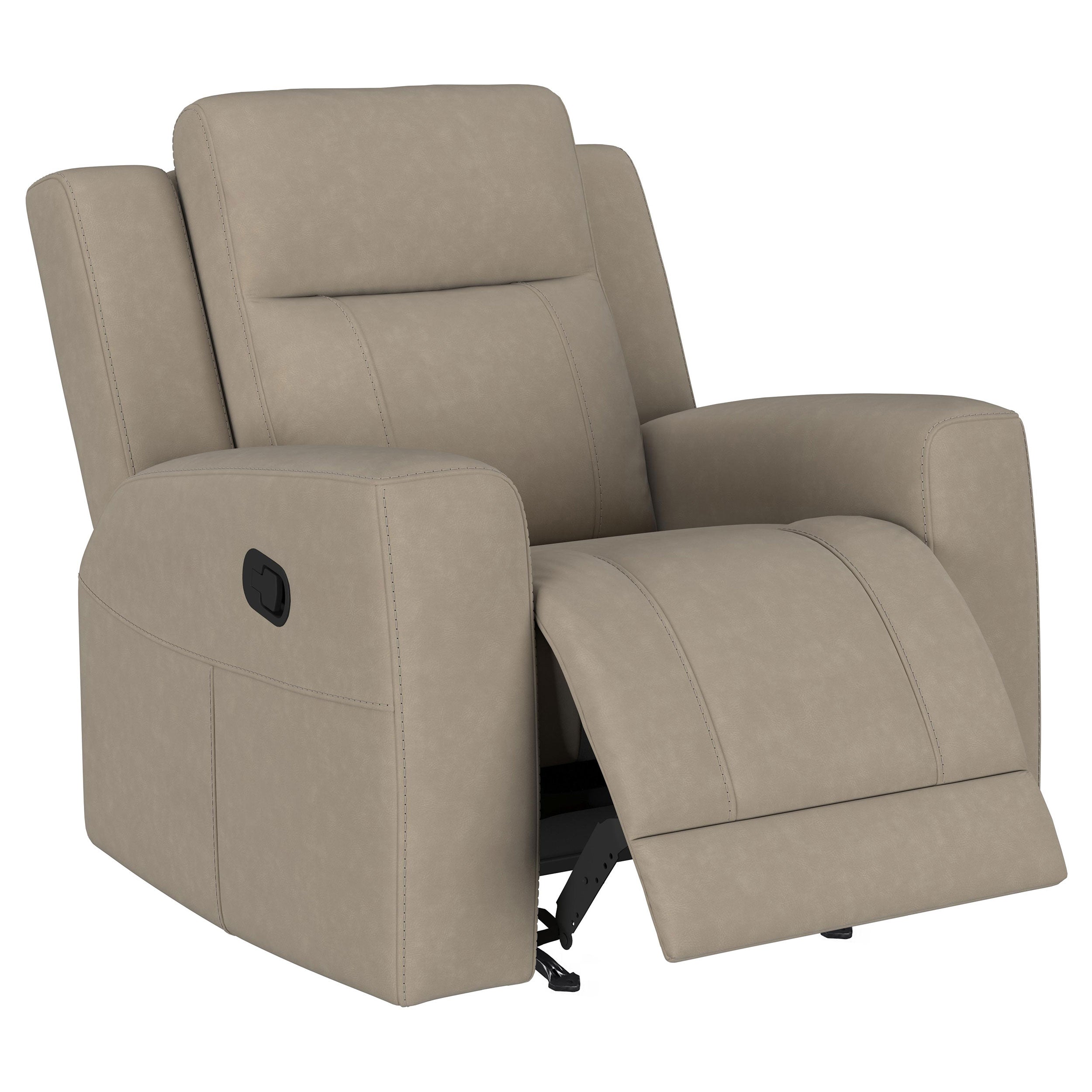 Brentwood Upholstered Reclining Sofa and Loveseat Set, Taupe