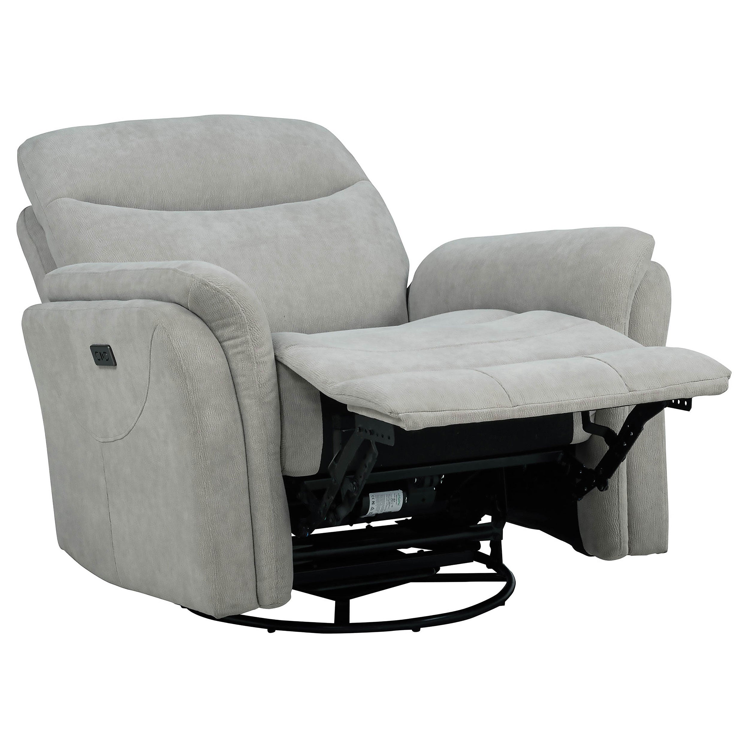 Adler Upholstered Power Swivel Glider Recliner