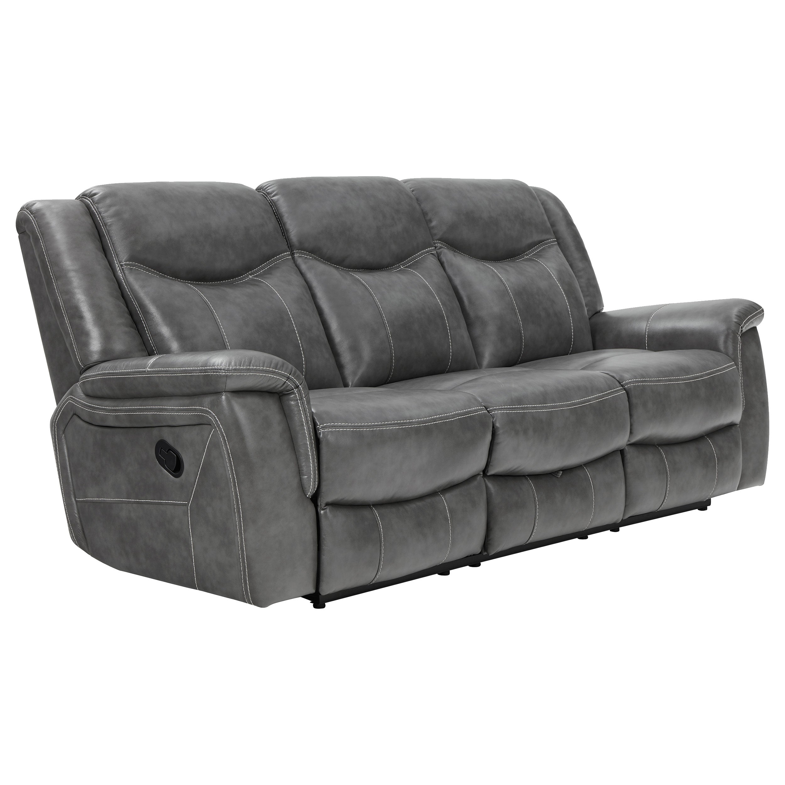 Conrad  Upholstered Padded Arm Motion Sofa Set Grey