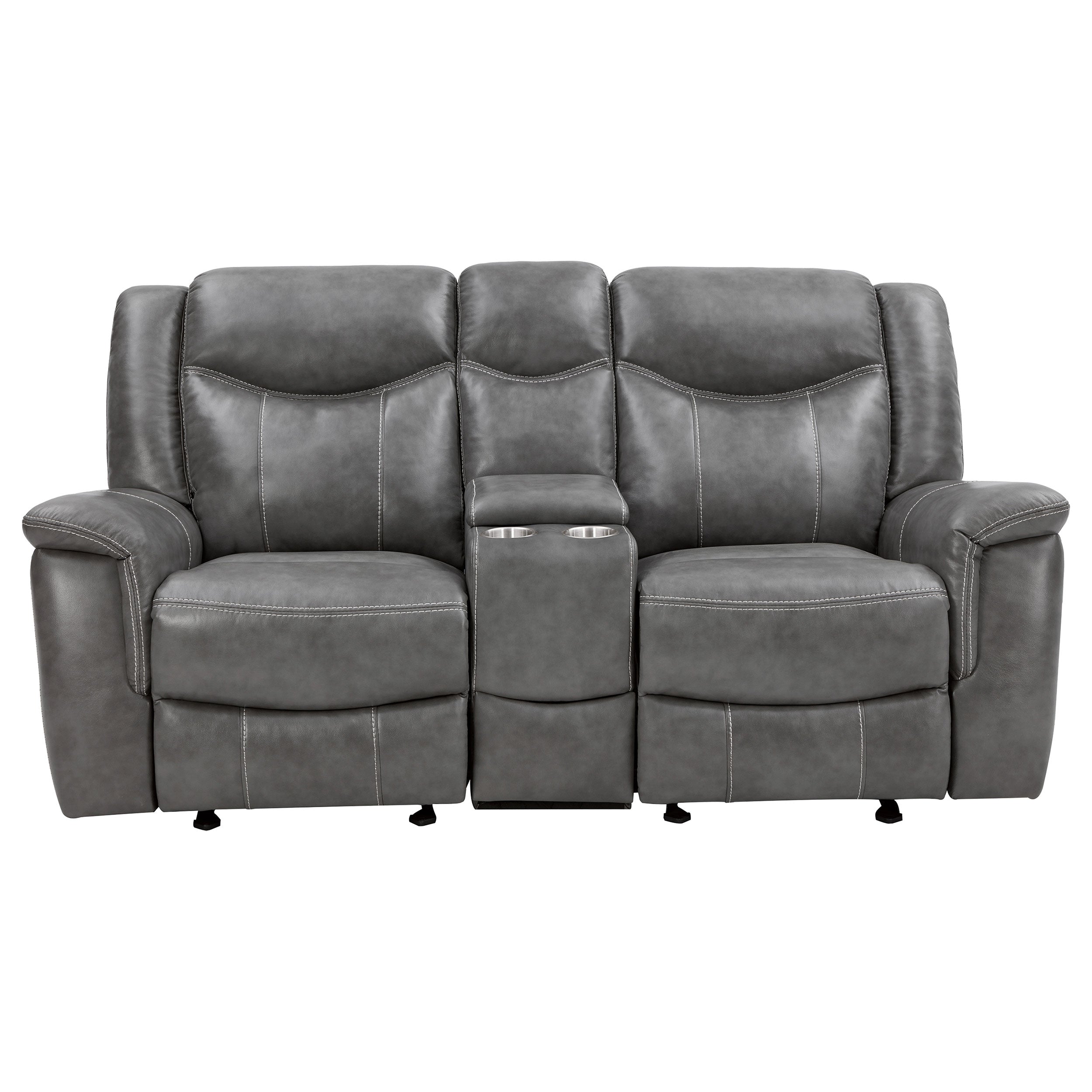 Conrad  Upholstered Padded Arm Motion Sofa Set Grey