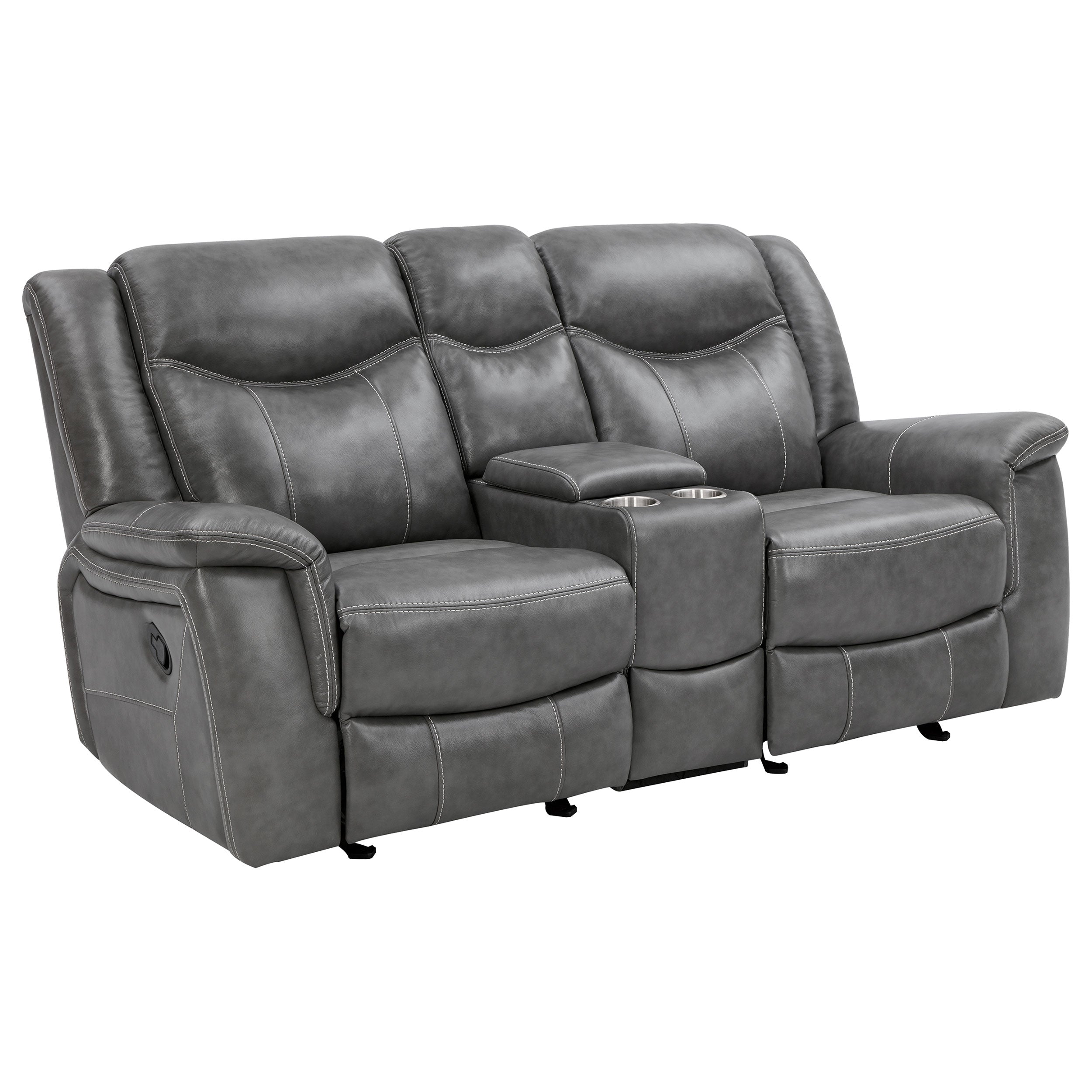 Conrad  Upholstered Padded Arm Motion Sofa Set Grey