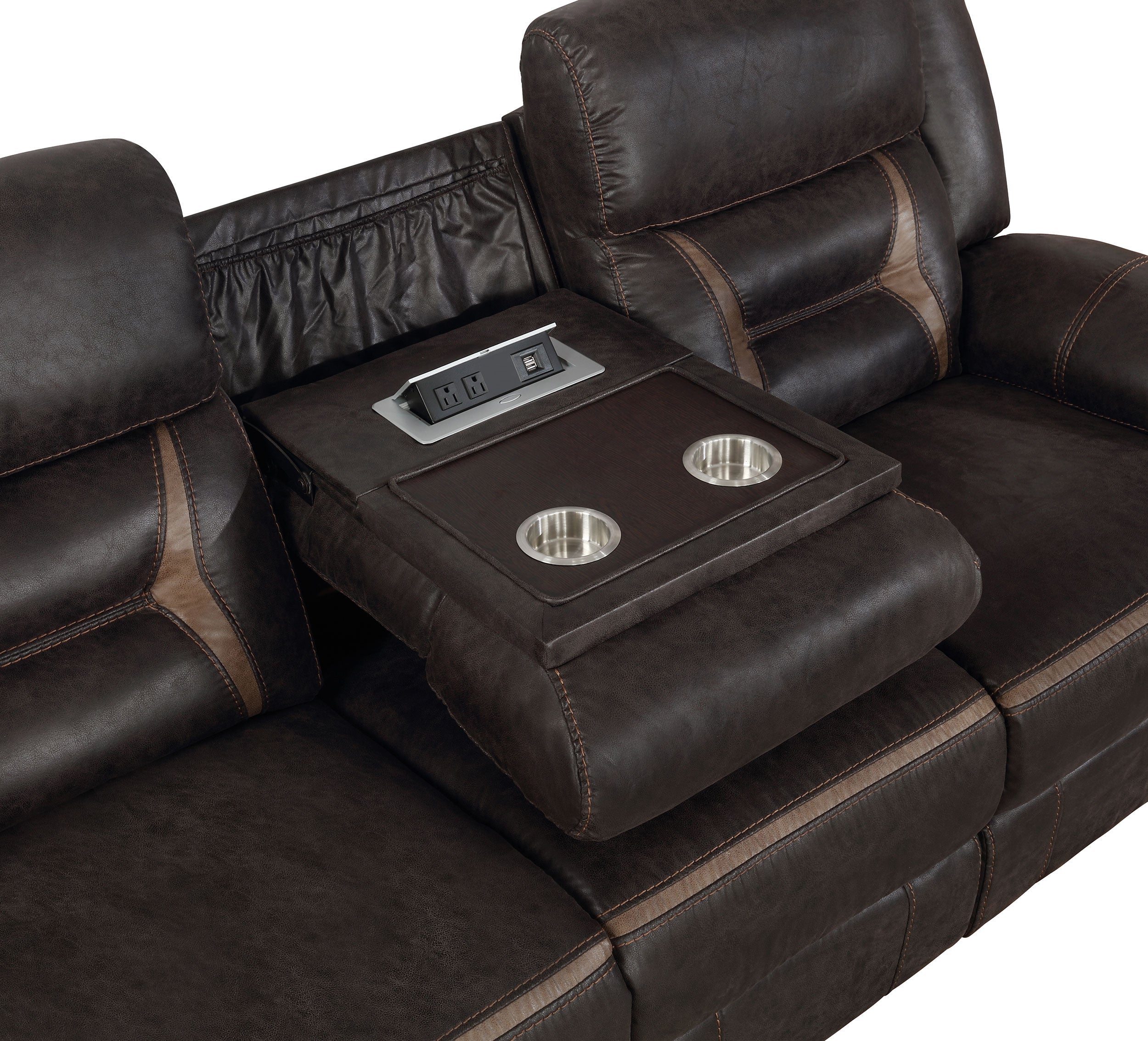 Greer  Upholstered Reclining Sofa Set Brown
