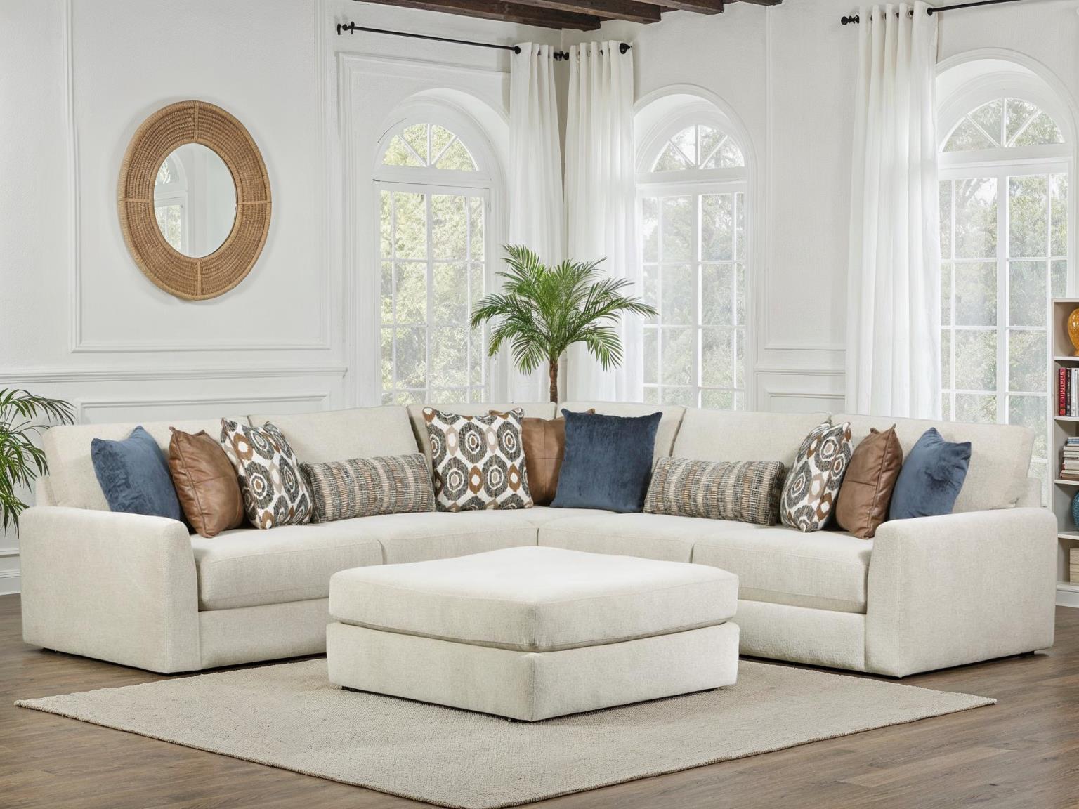 Behold Select 5-Piece Ryker Stone Sectional Sofa with Ottoman