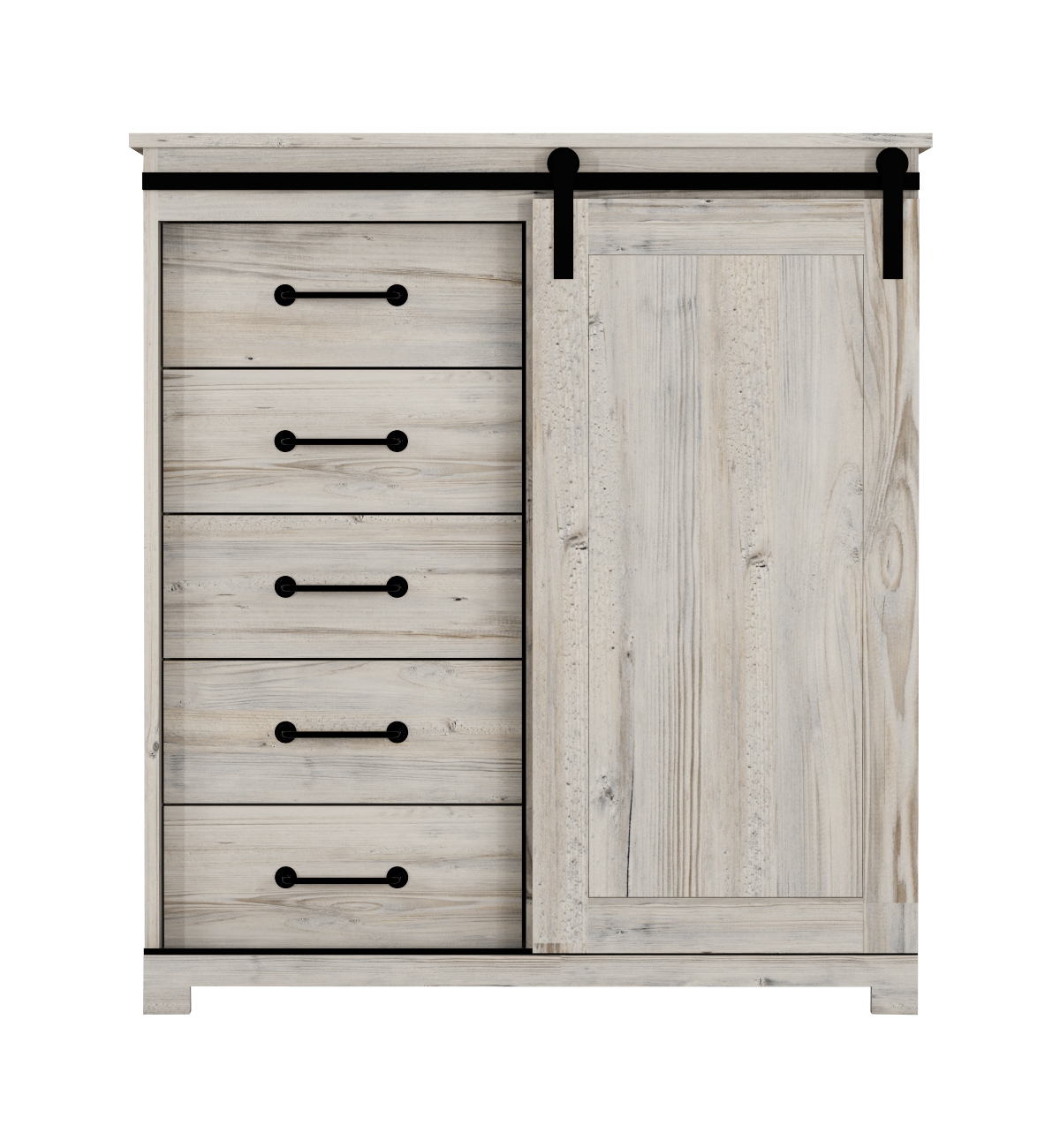 5-Drawer Chest with Barn Door