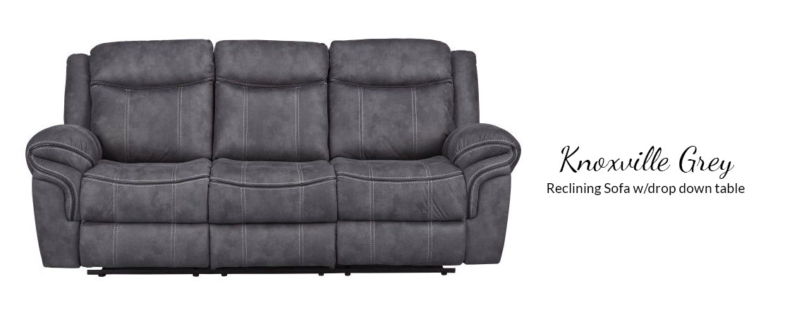 LV4222 Knoxville Grey Reclining Sofa, Loveseat and Recliner