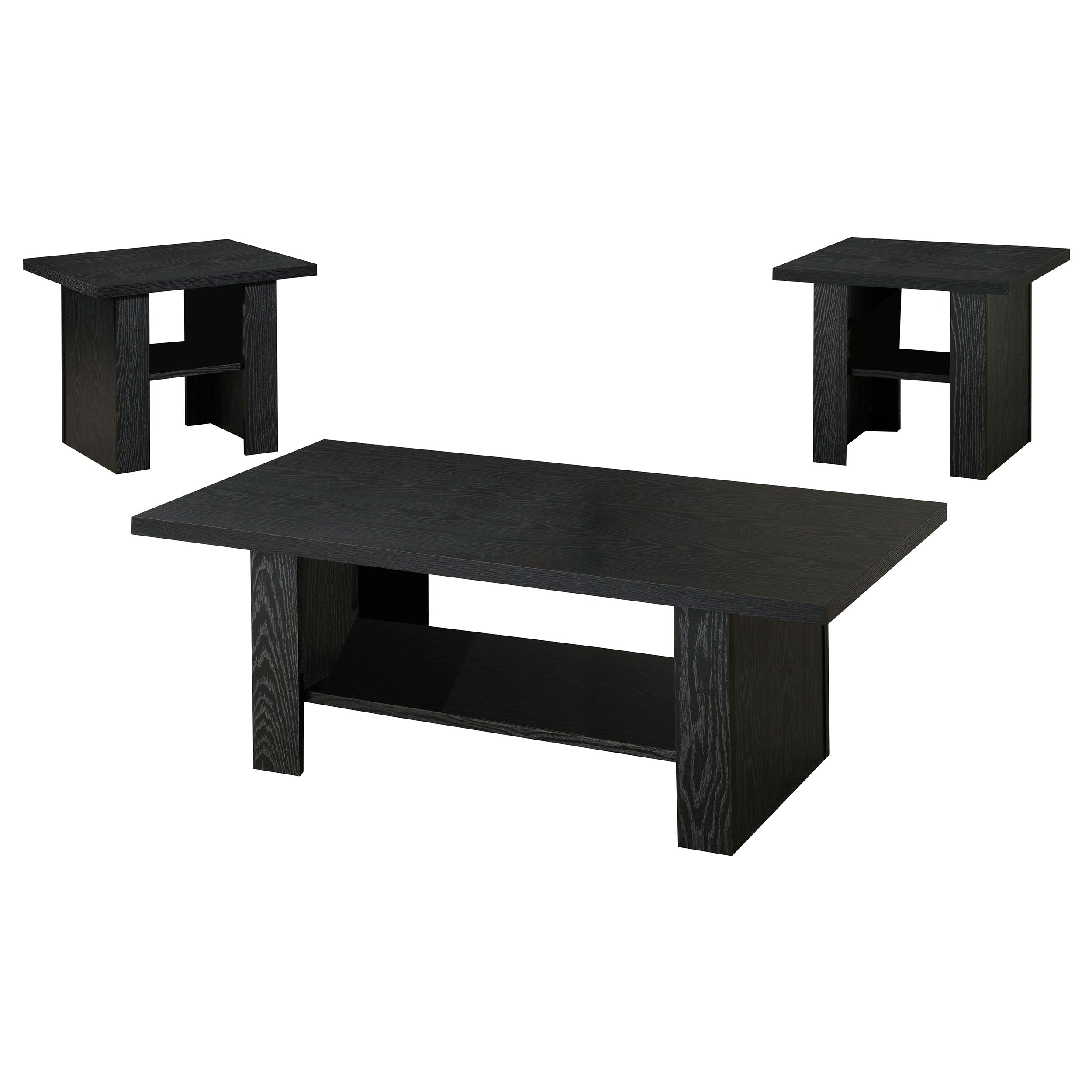 Rodez Engineered Wood Coffee Table Set Black Oak