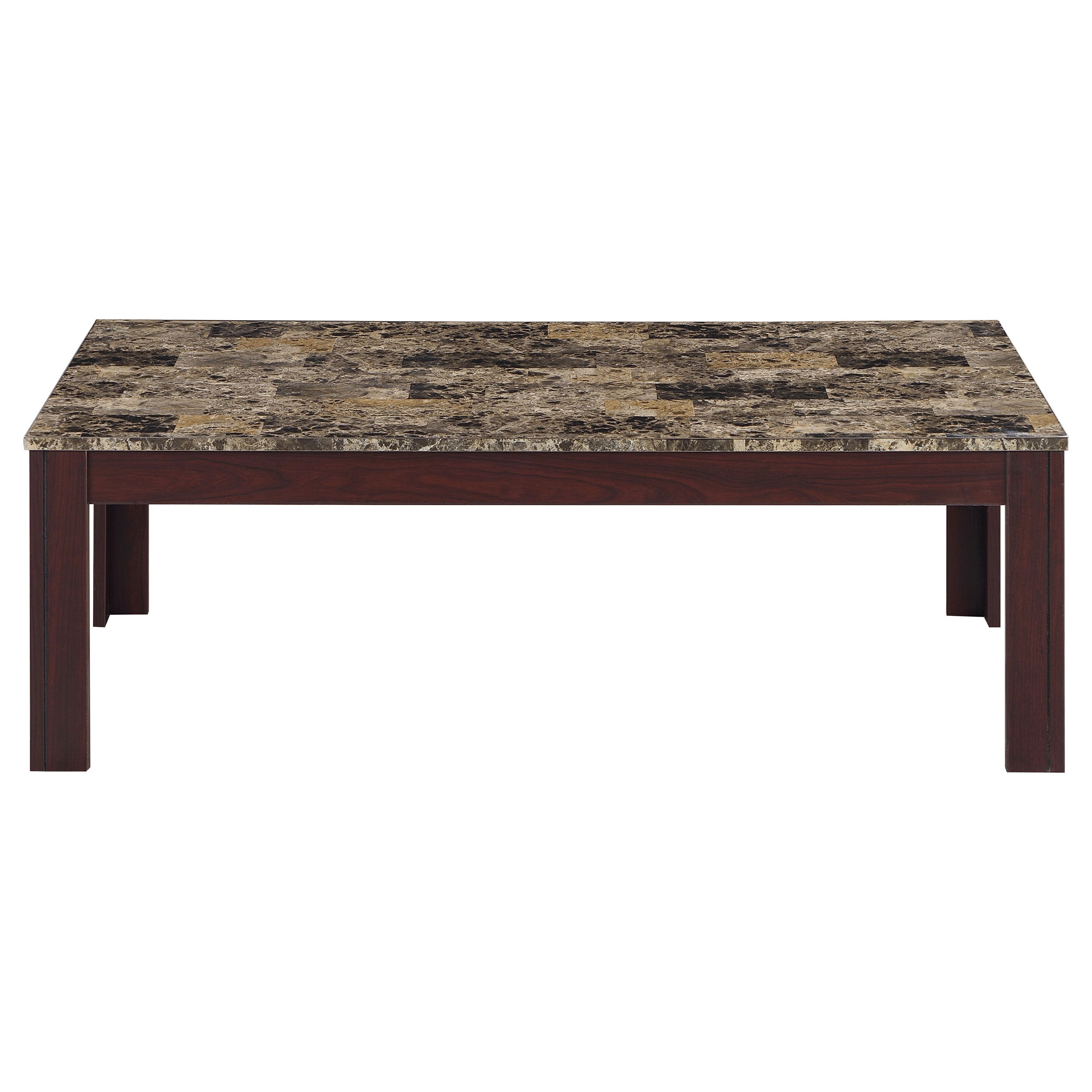 Rhodes Faux Marble Top Coffee Table Set Brown