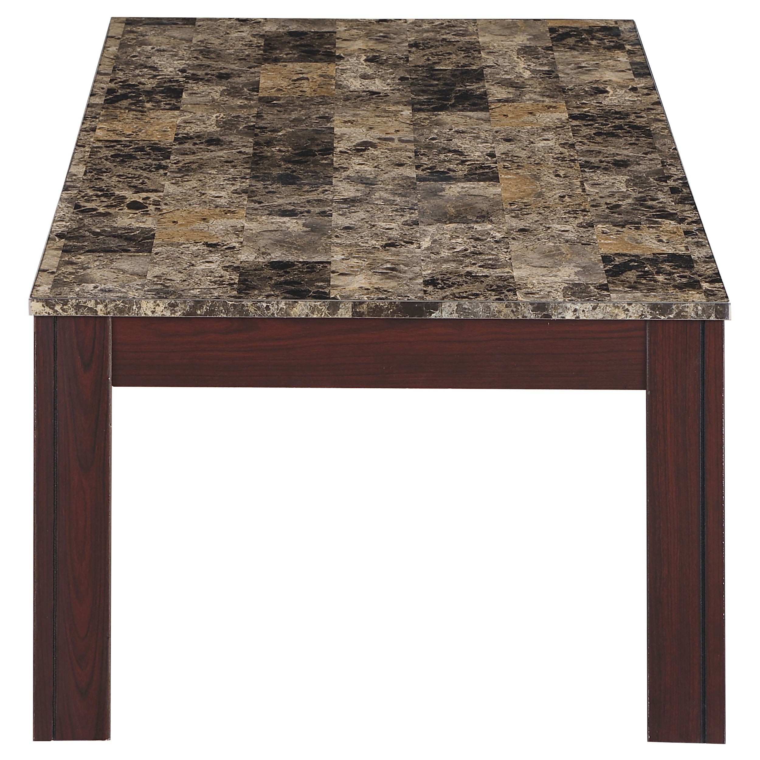 Rhodes Faux Marble Top Coffee Table Set Brown