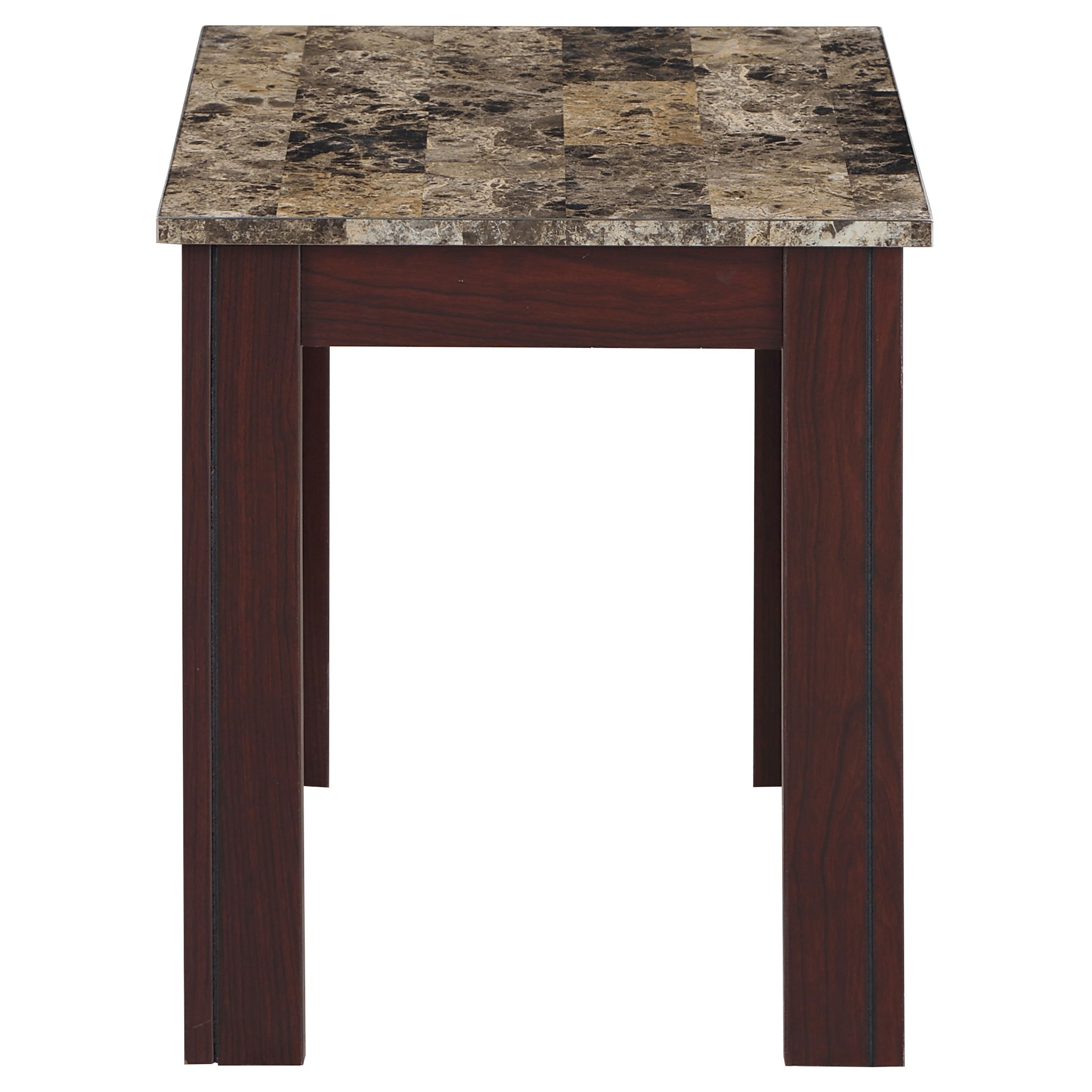 Rhodes Faux Marble Top Coffee Table Set Brown