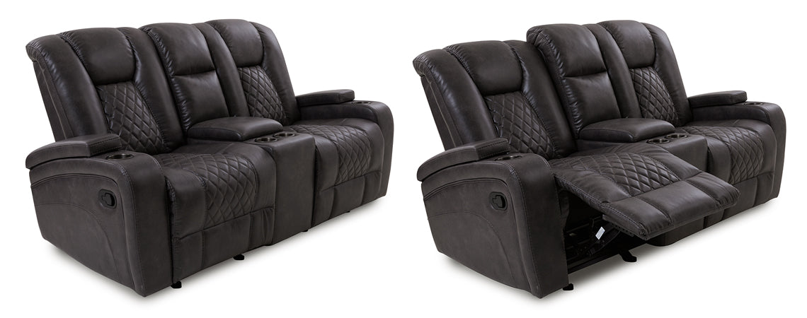 Transformer Granite Reclining Sofa and Loveseat set, Microfiber