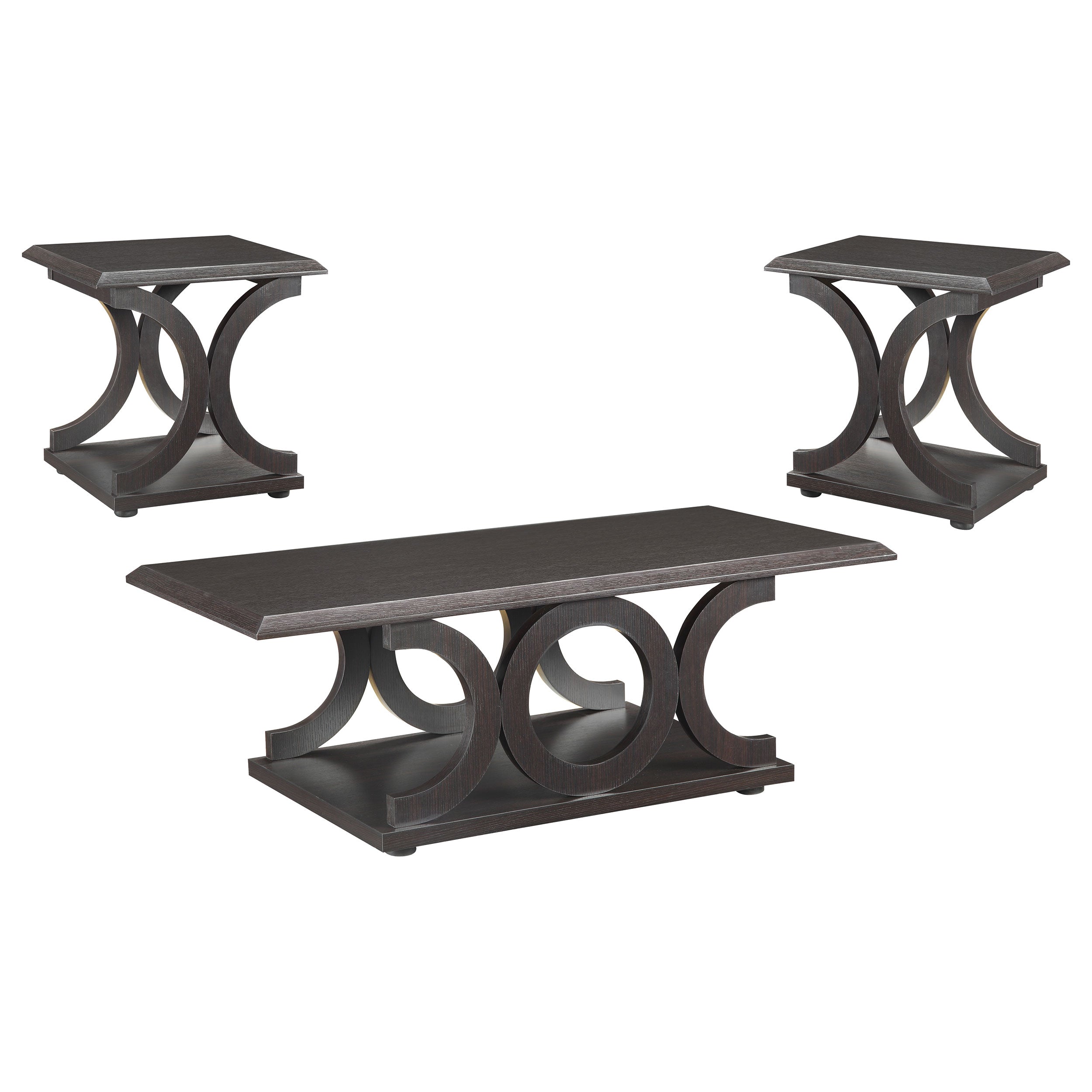 Shelly Coffee and End Table Set Cappuccino