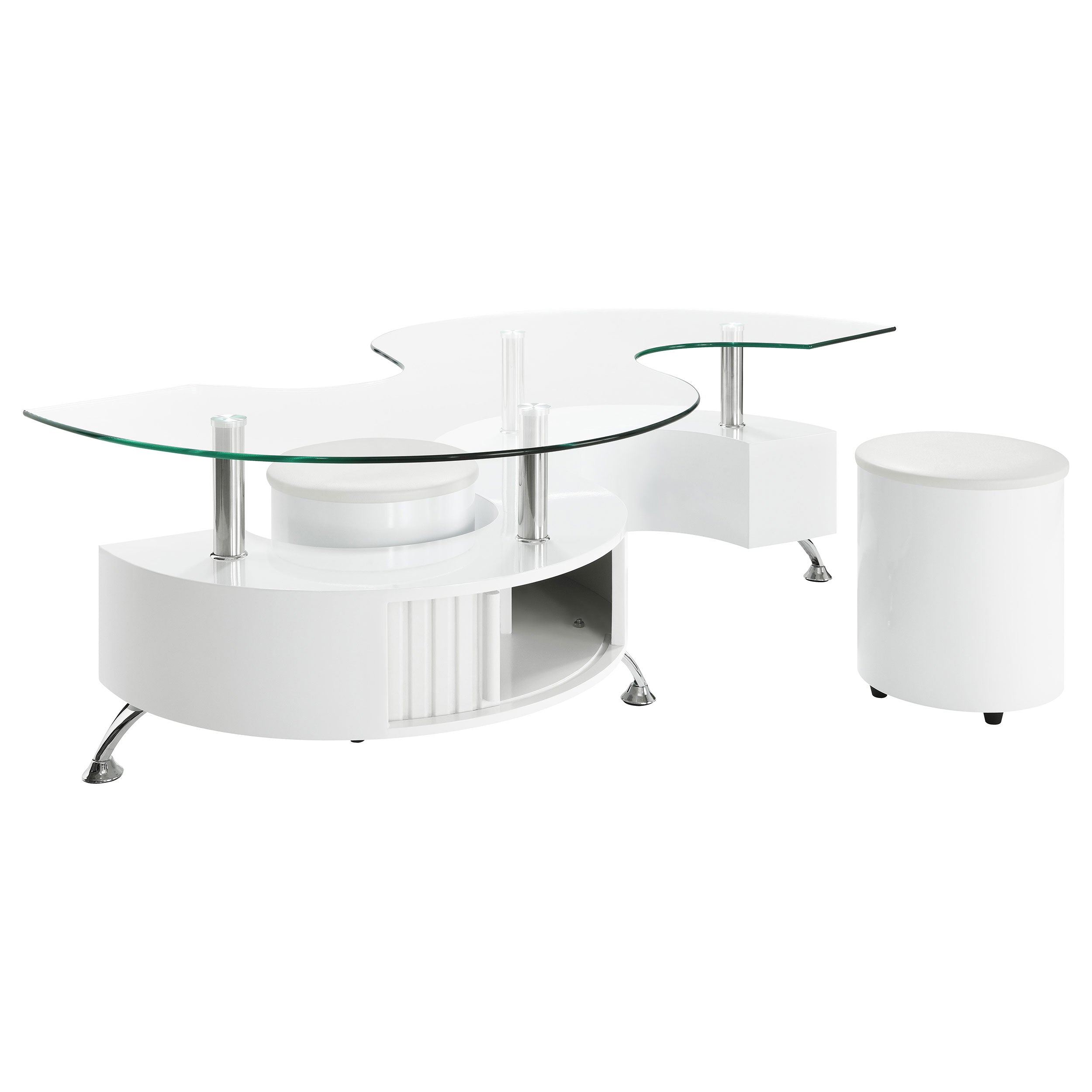 Buckley  Coffee Table and Stools Set Cappuccino