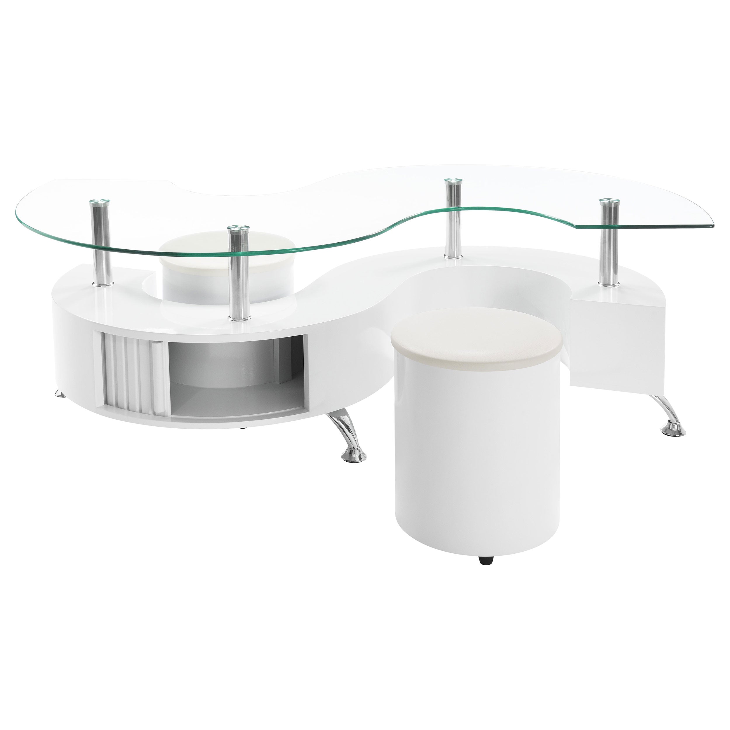Buckley Coffee Table and Stools Set Cappuccino