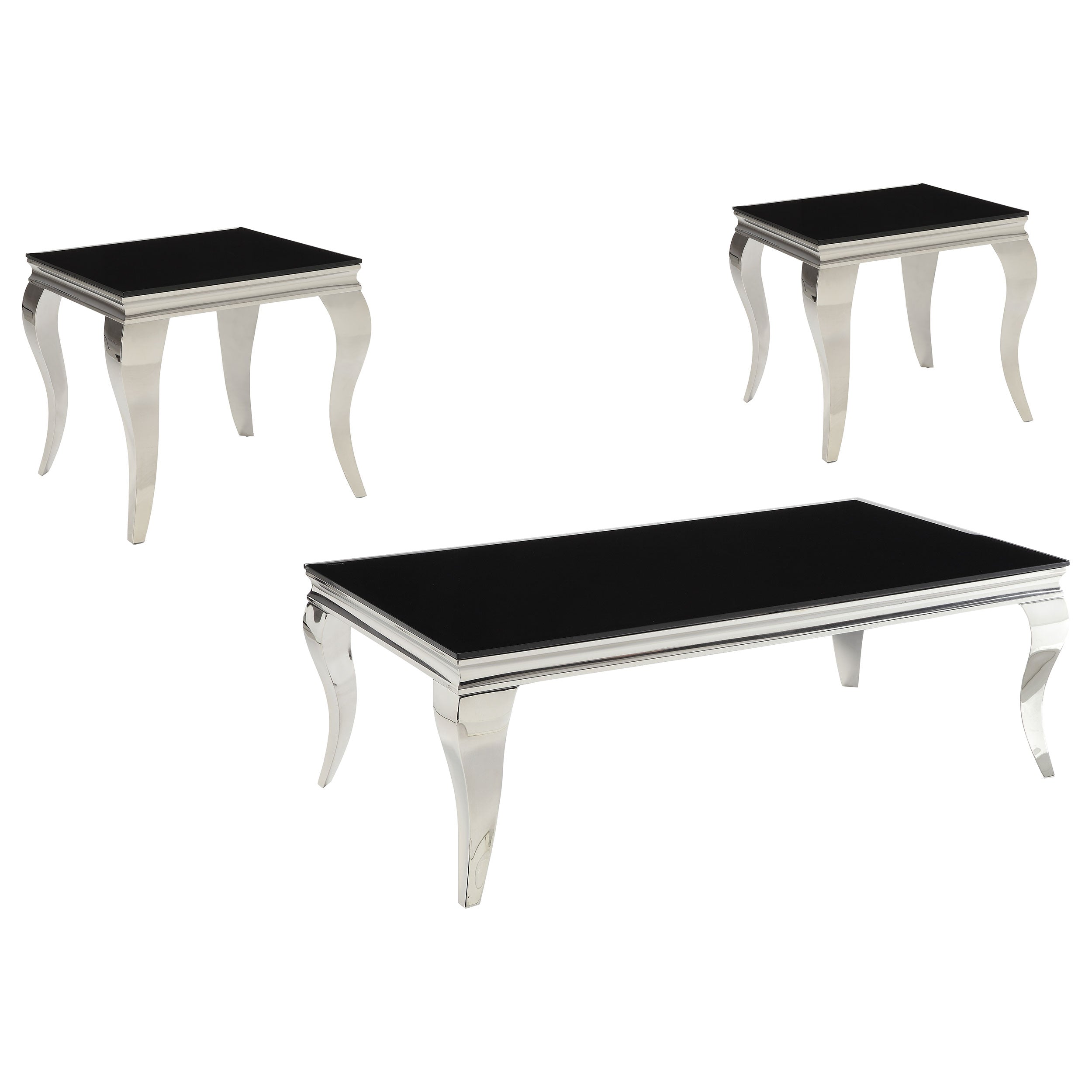 Carone Glass Top Coffee and End Table Set