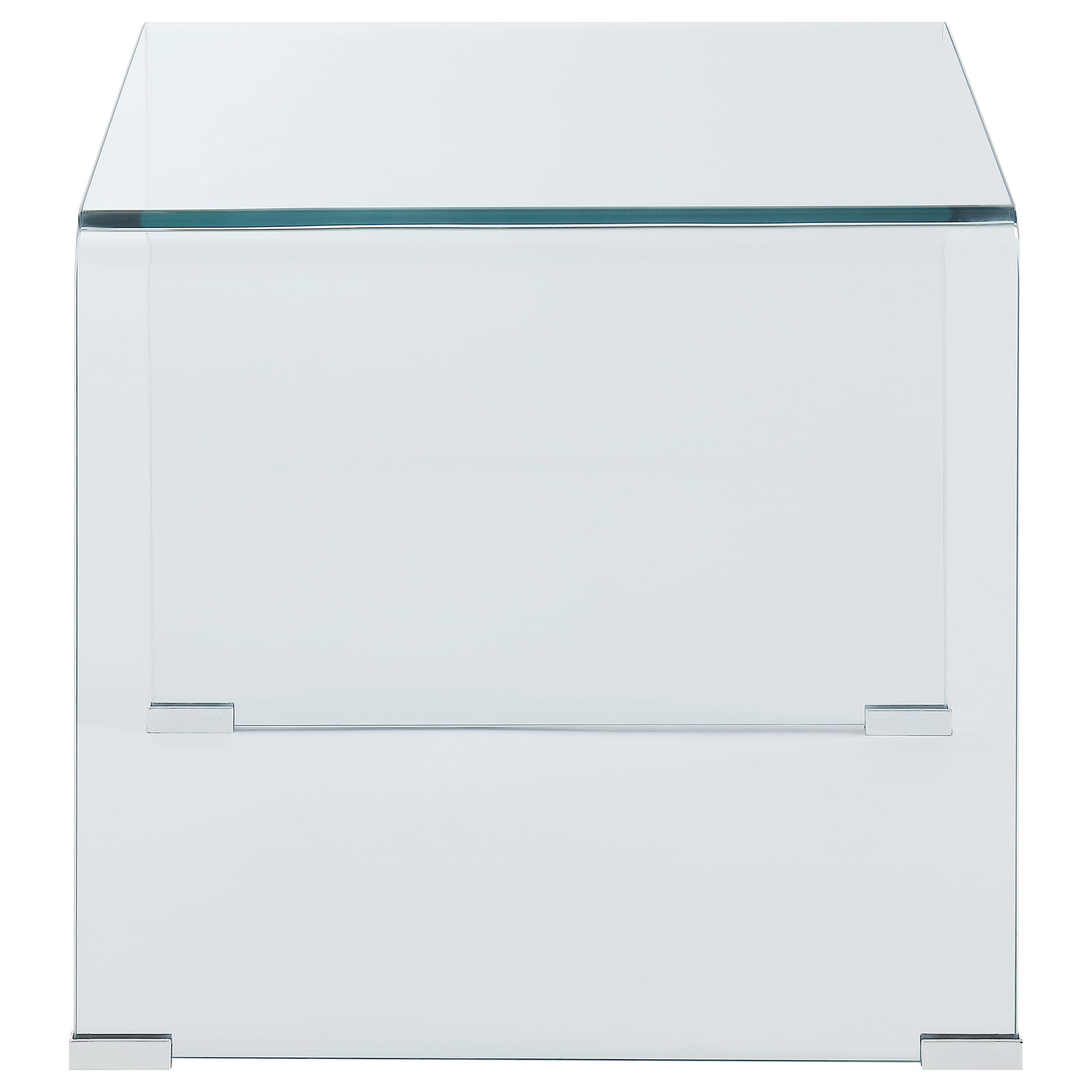 Ripley Squared Tempered Bent Glass Side End Table Clear