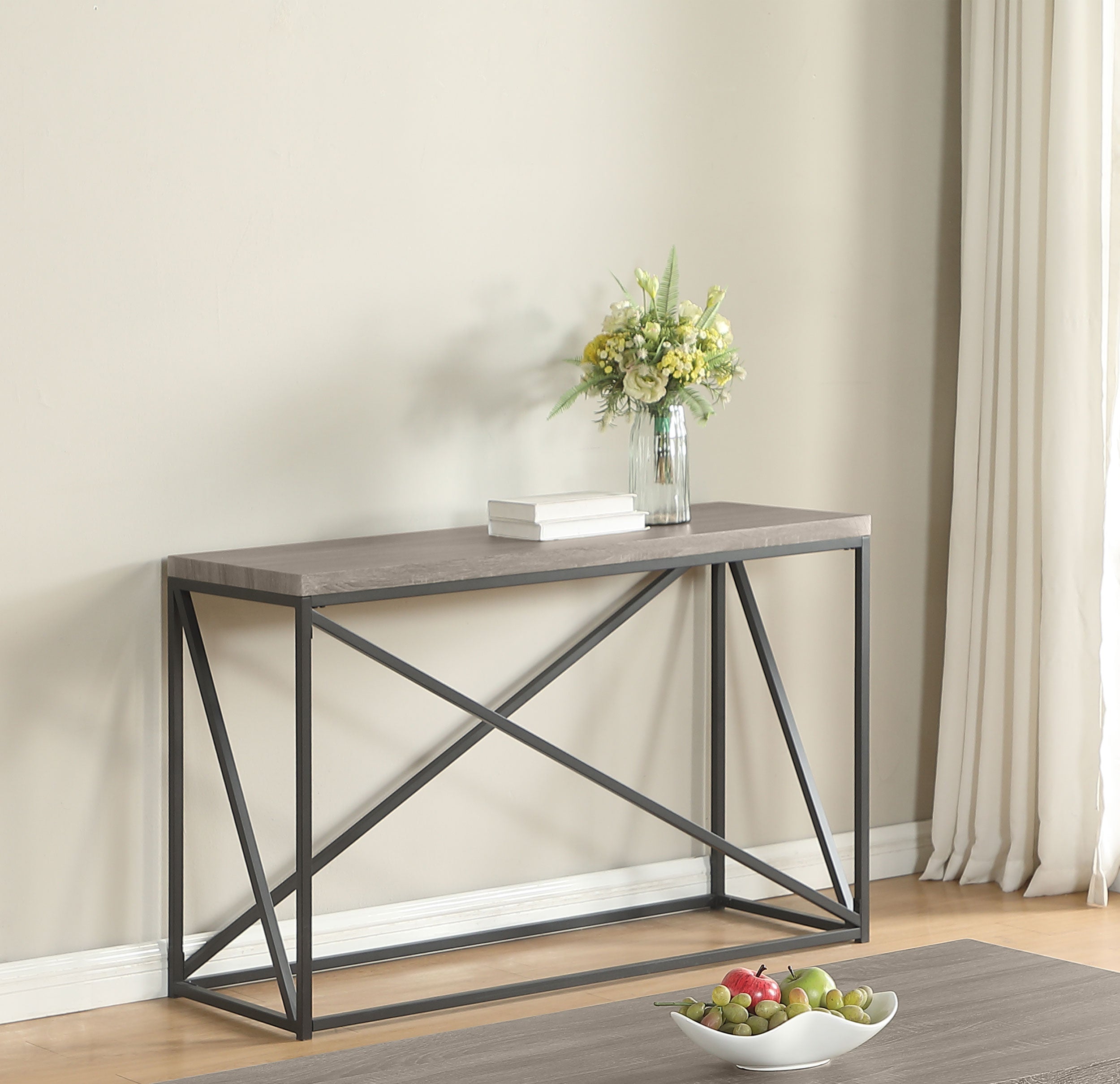 Birdie Rectangular Entryway Console Table Sonoma Grey