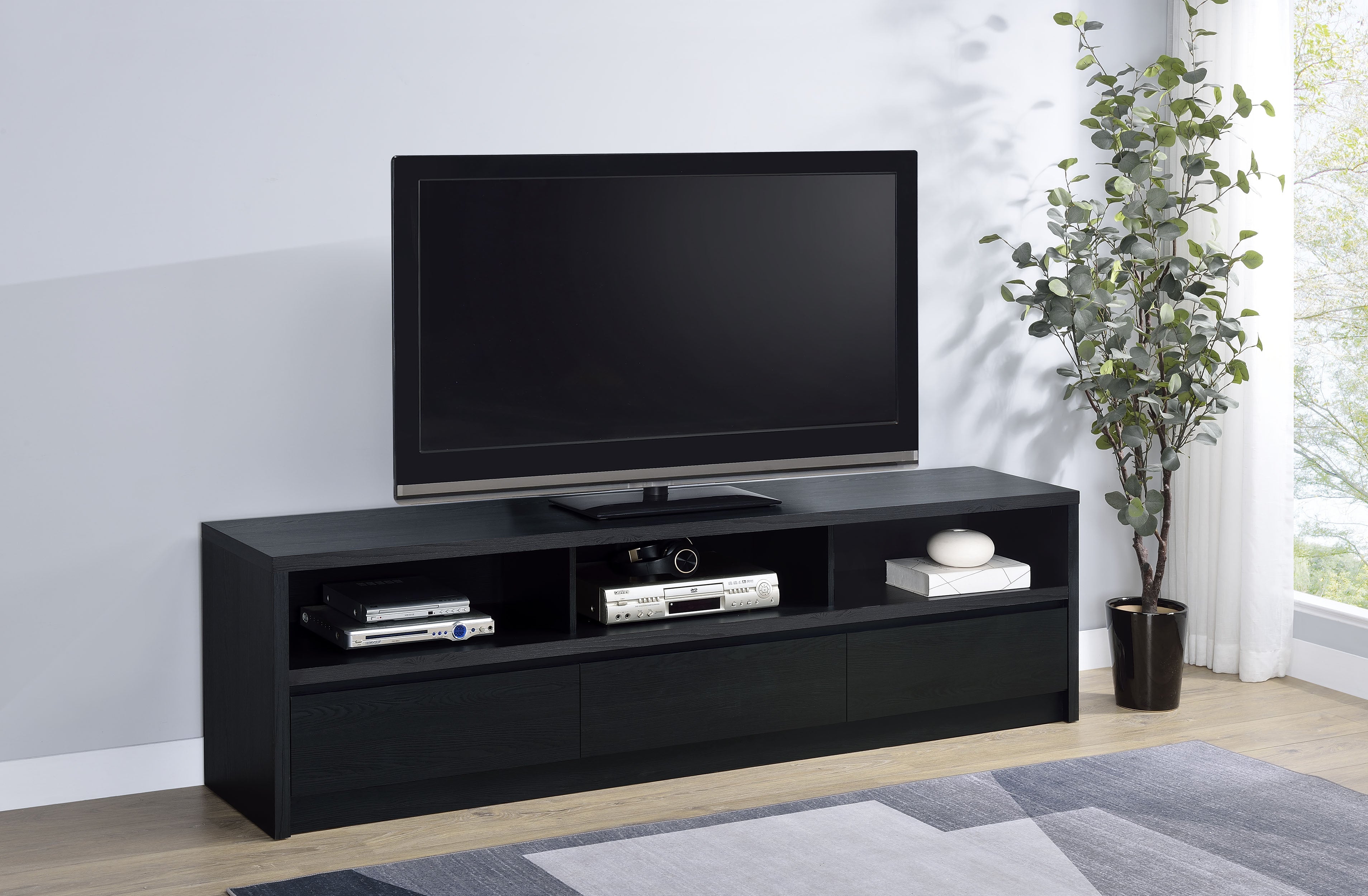 Rutland 59-inch 3-drawer TV Stand Media Console Black