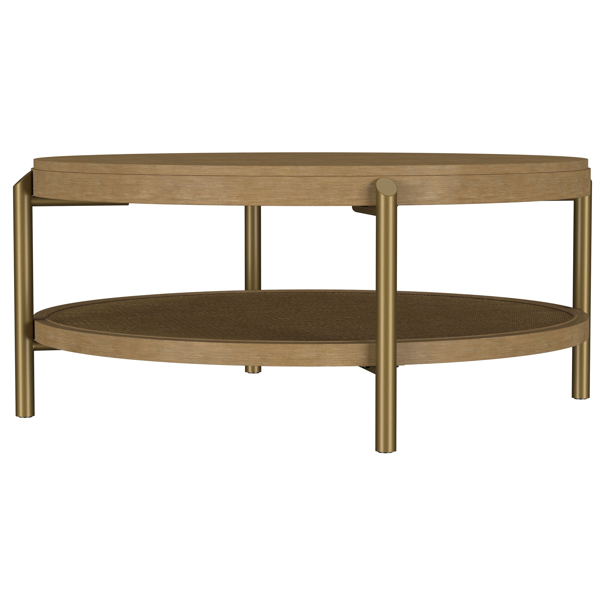 Arini Round Coffee Table With Storage Shelf