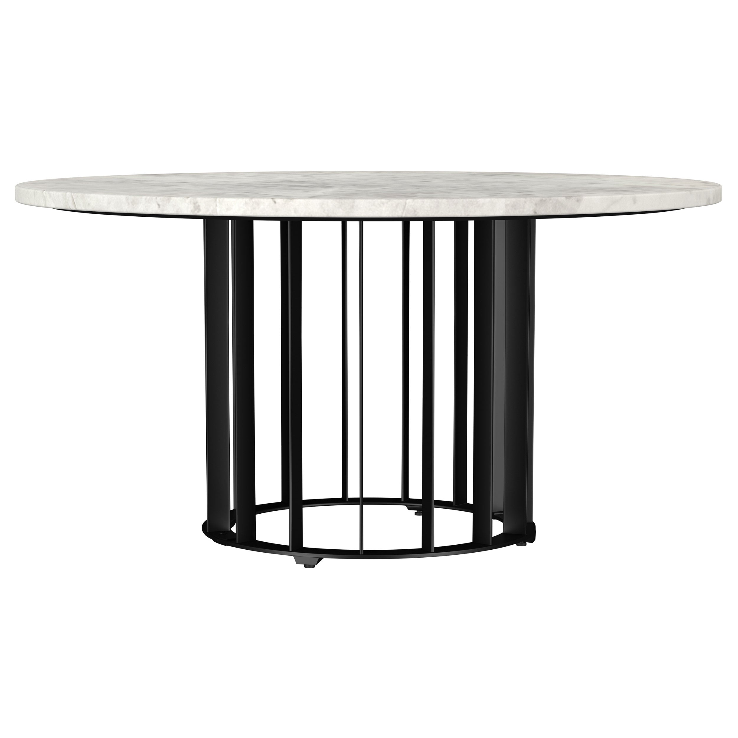 Haven Round Marble Coffee and End Table Set Black