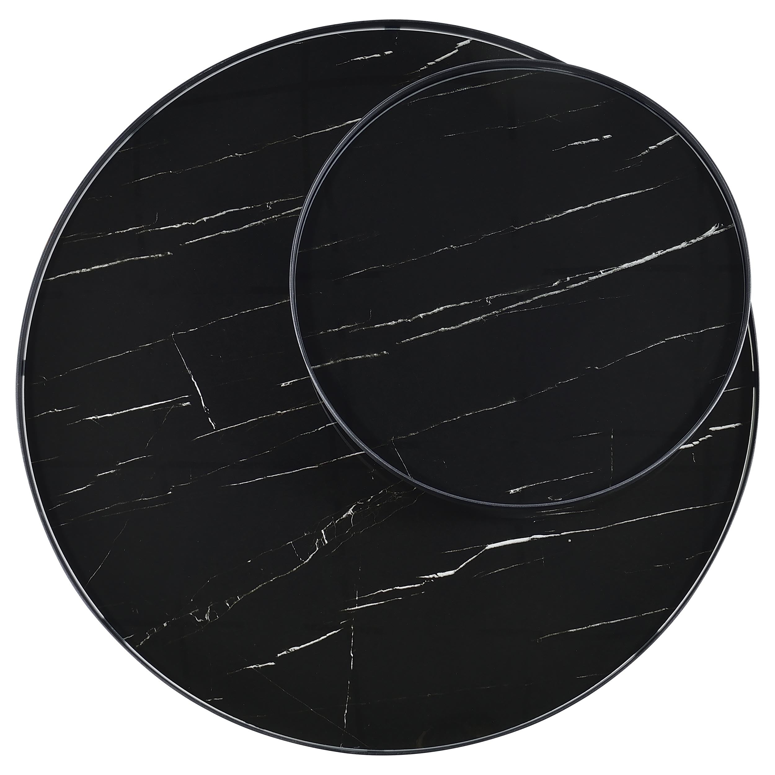 Briggs Round Coffee and End Table Set Black