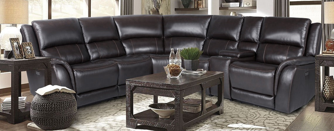 Madras Espresso 6 PCs Reclining Sectional Sofa
