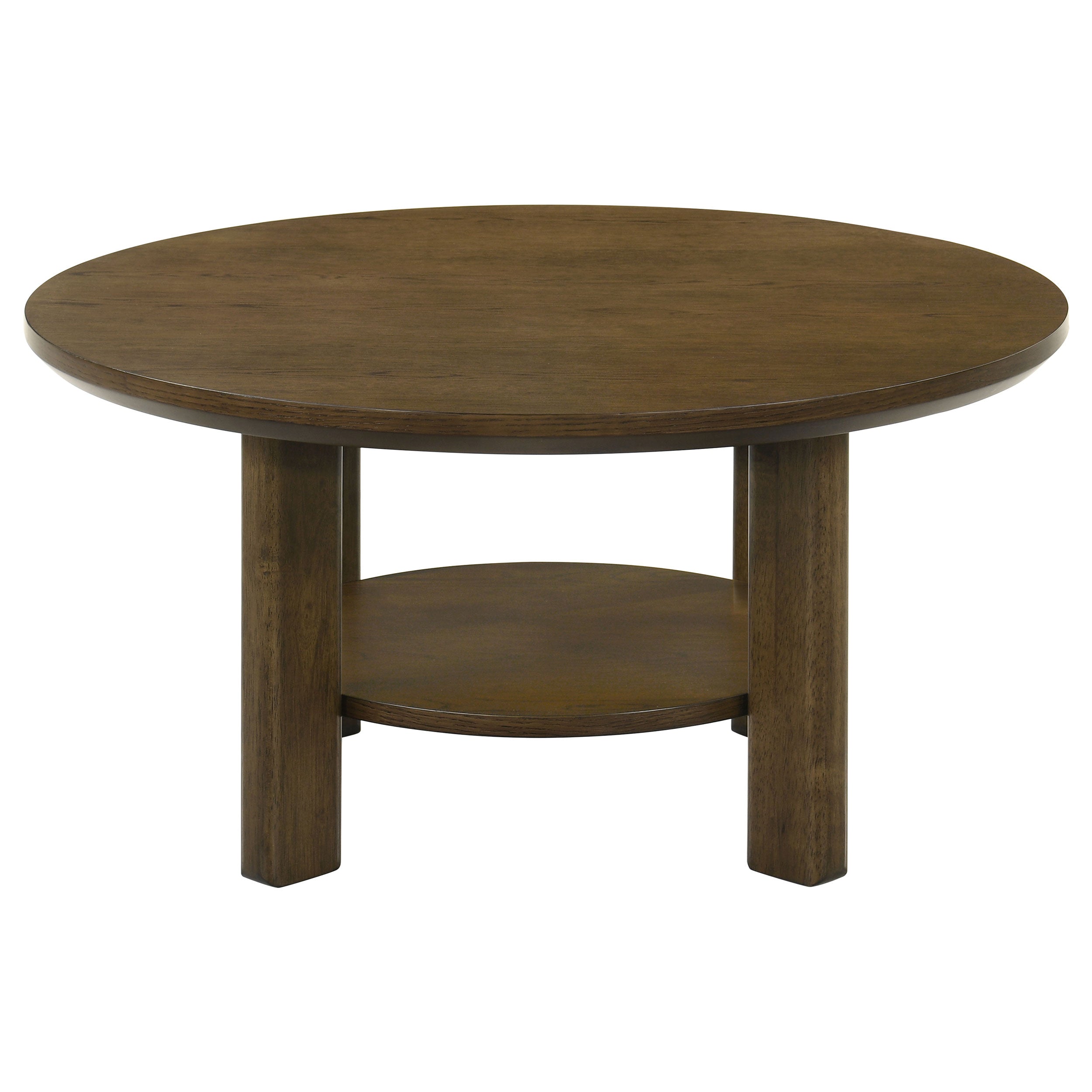 Ottowa  Round Wood Coffee Table Set Brown
