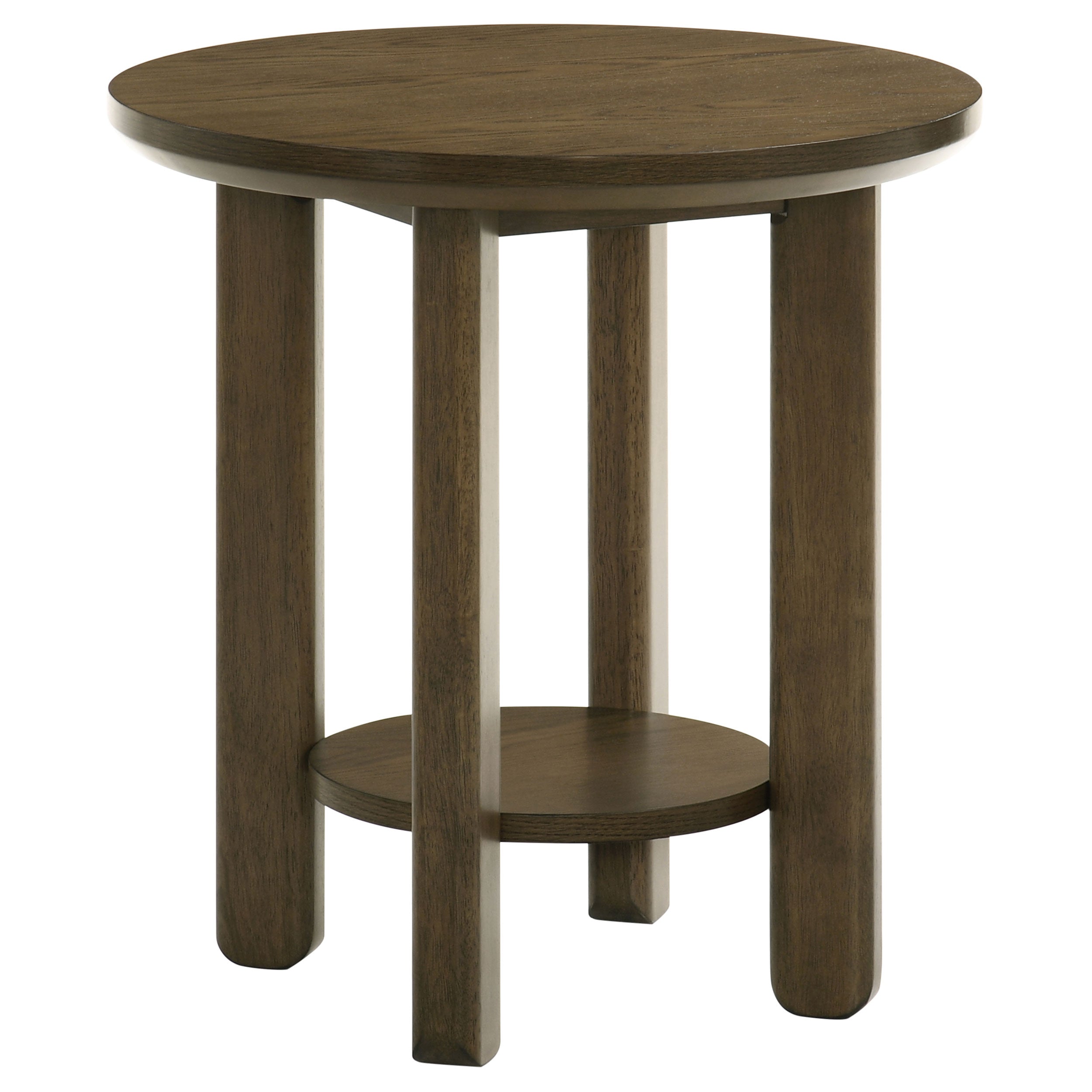 Ottowa  Round Wood Coffee Table Set Brown
