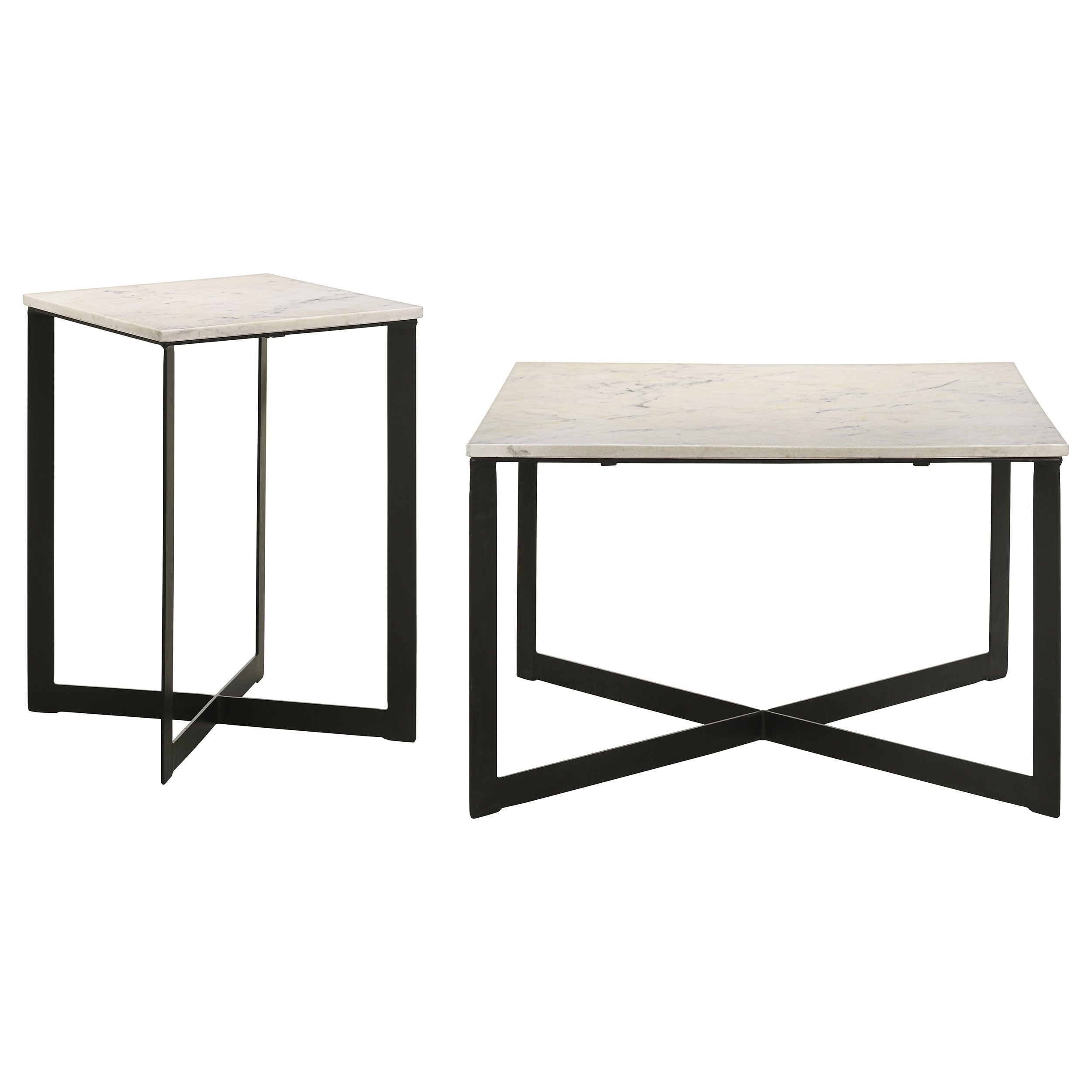 Tobin Marble Top Coffee and End Table Set White
