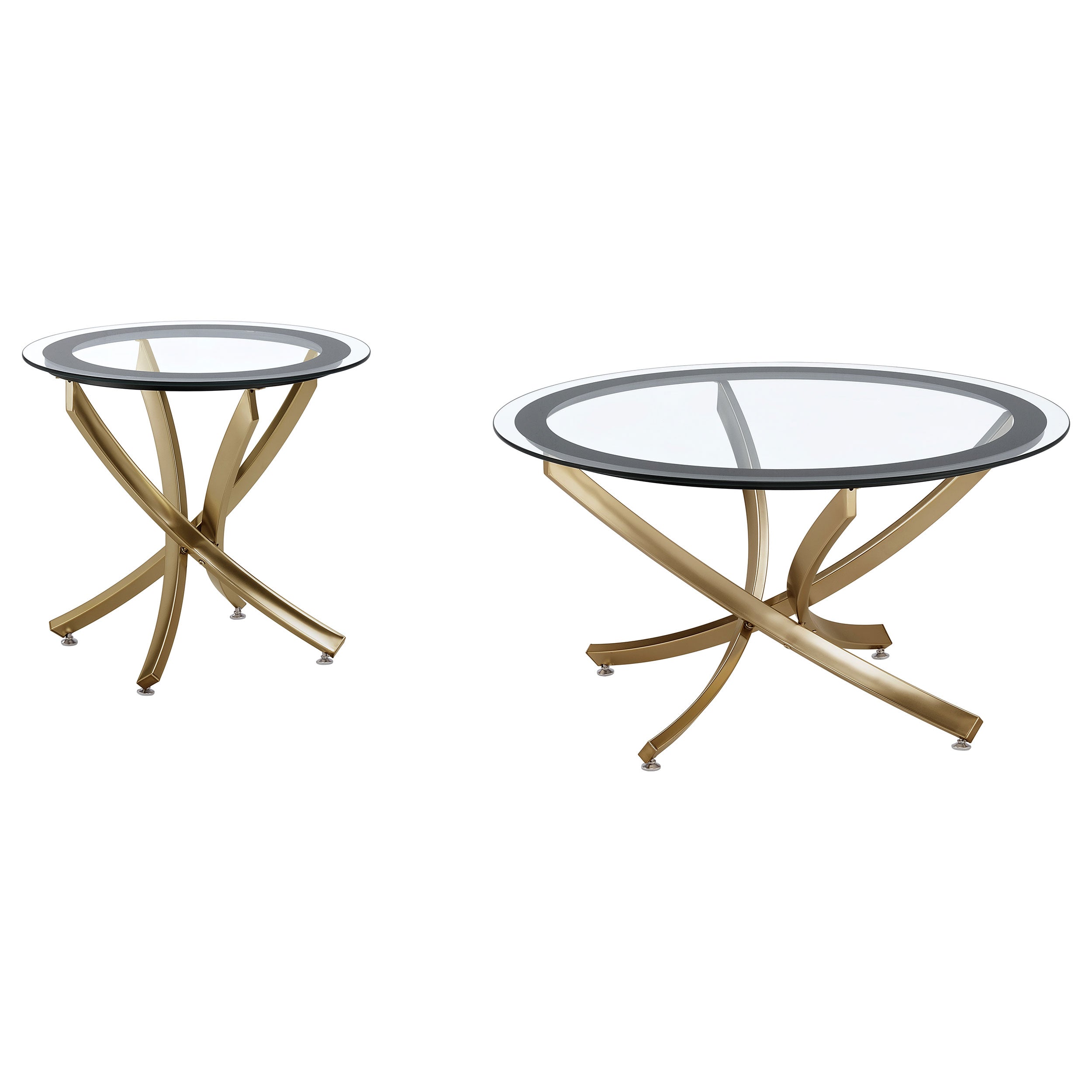 Brooke Round Coffee and End Table Set Chrome