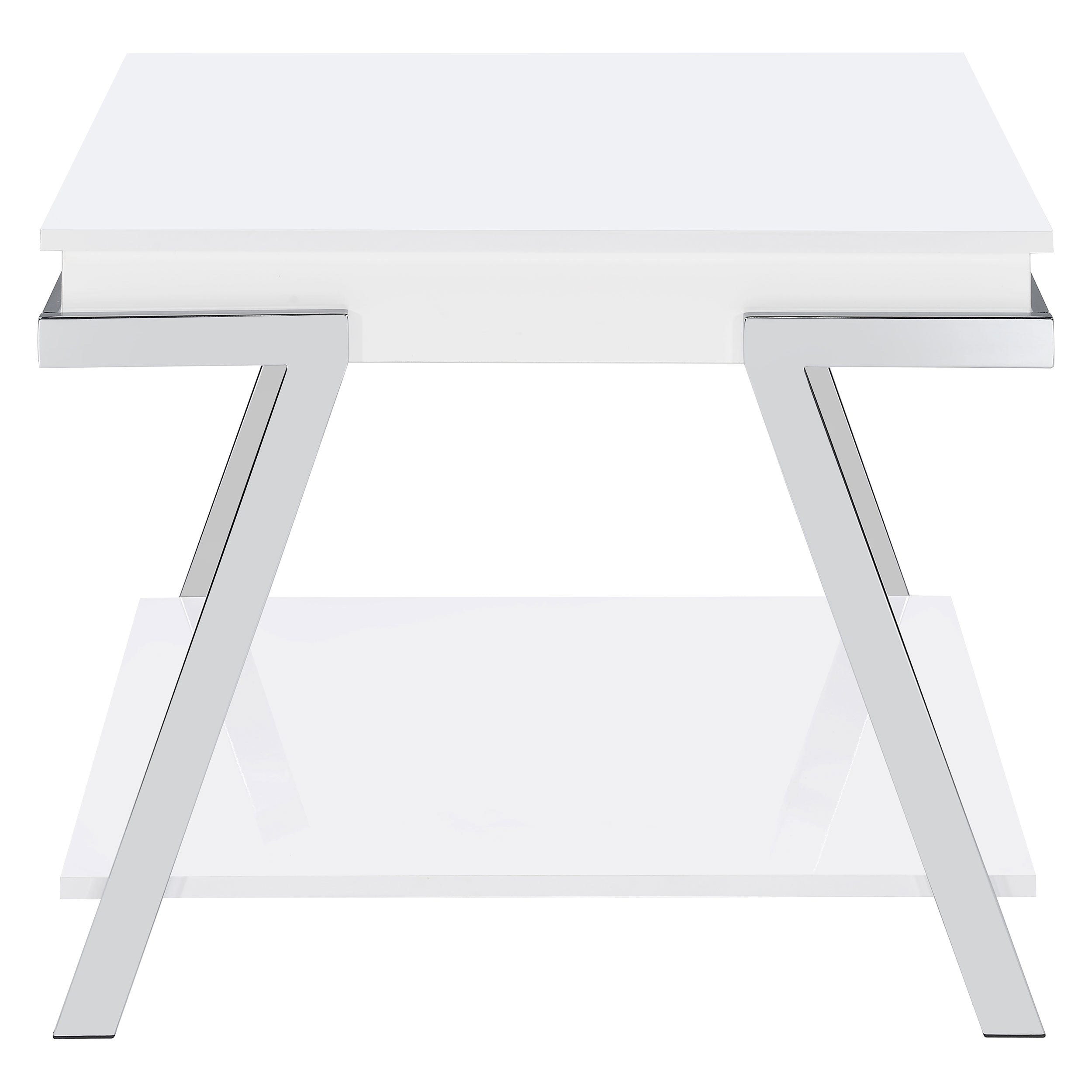 Marcia Rectangular Side End Table White High Gloss