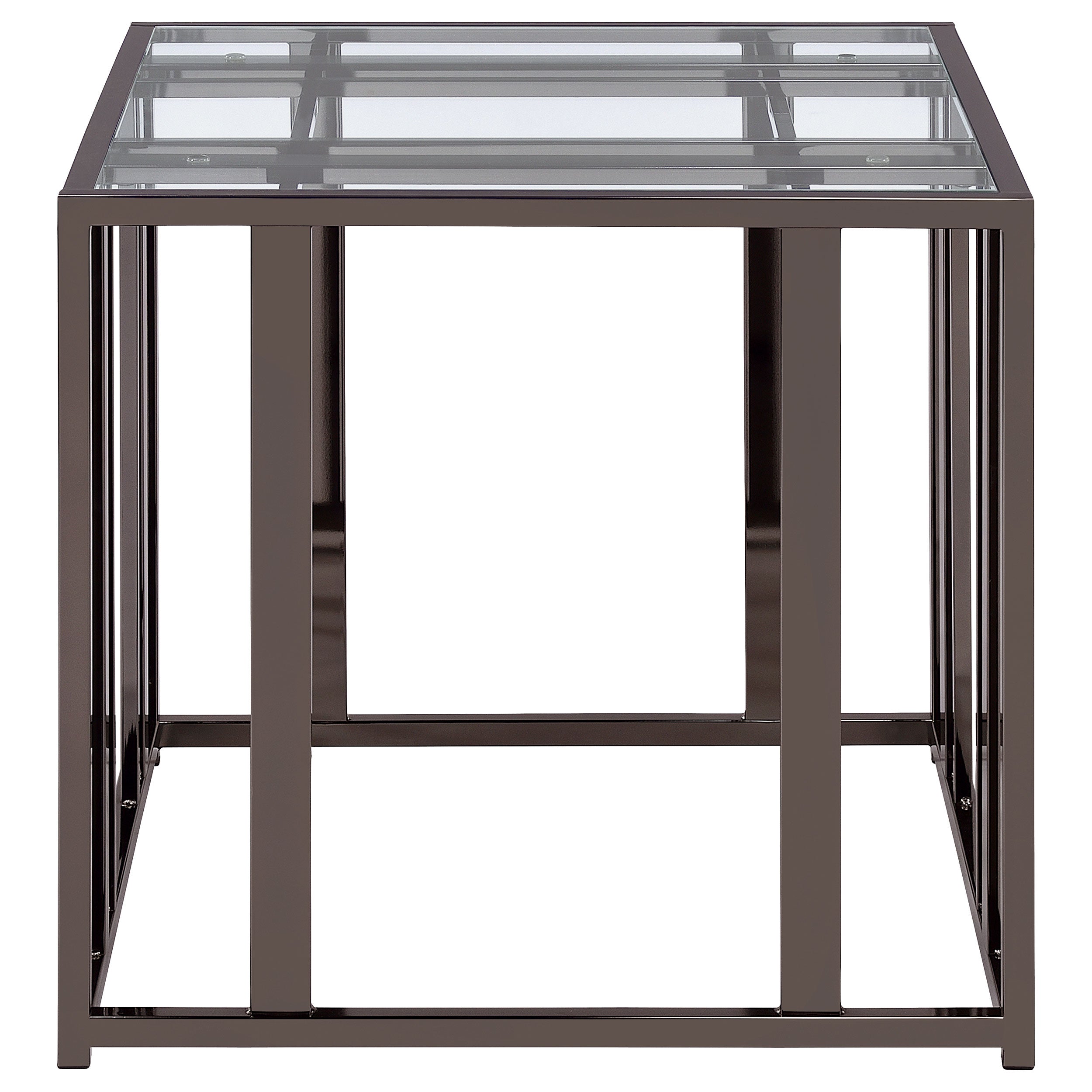Adri Rectangular Glass Top Side End Table