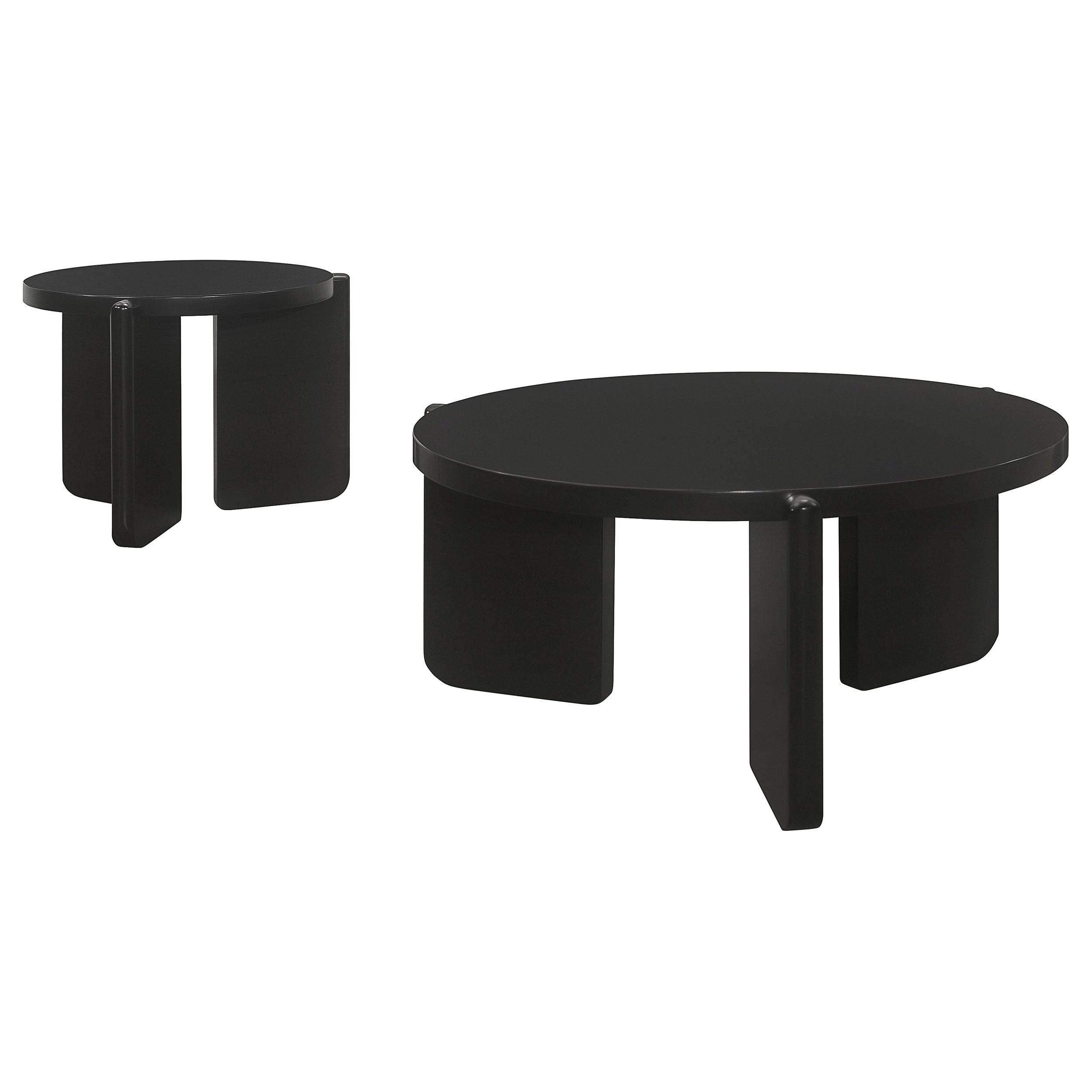 Cordova Solid Wood Coffee and End Table Set Black