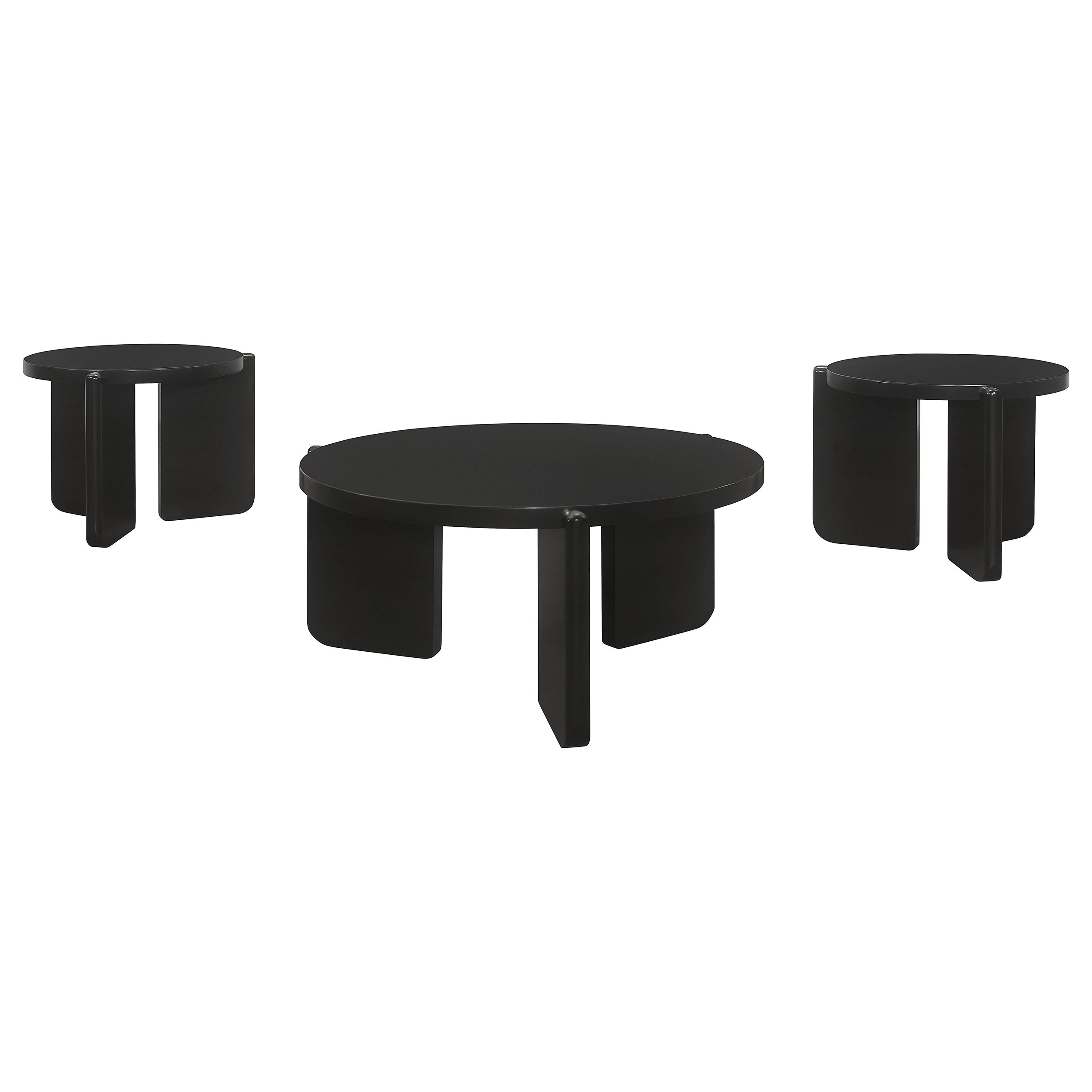 Cordova Solid Wood Coffee and End Table Set Black