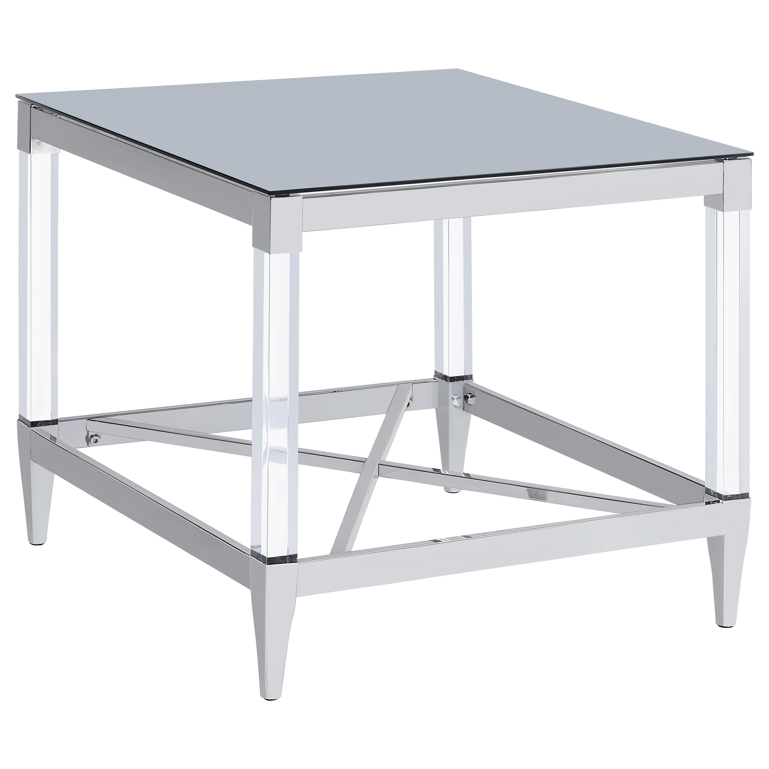 Lindley Square Coffee and End Table Set Chrome