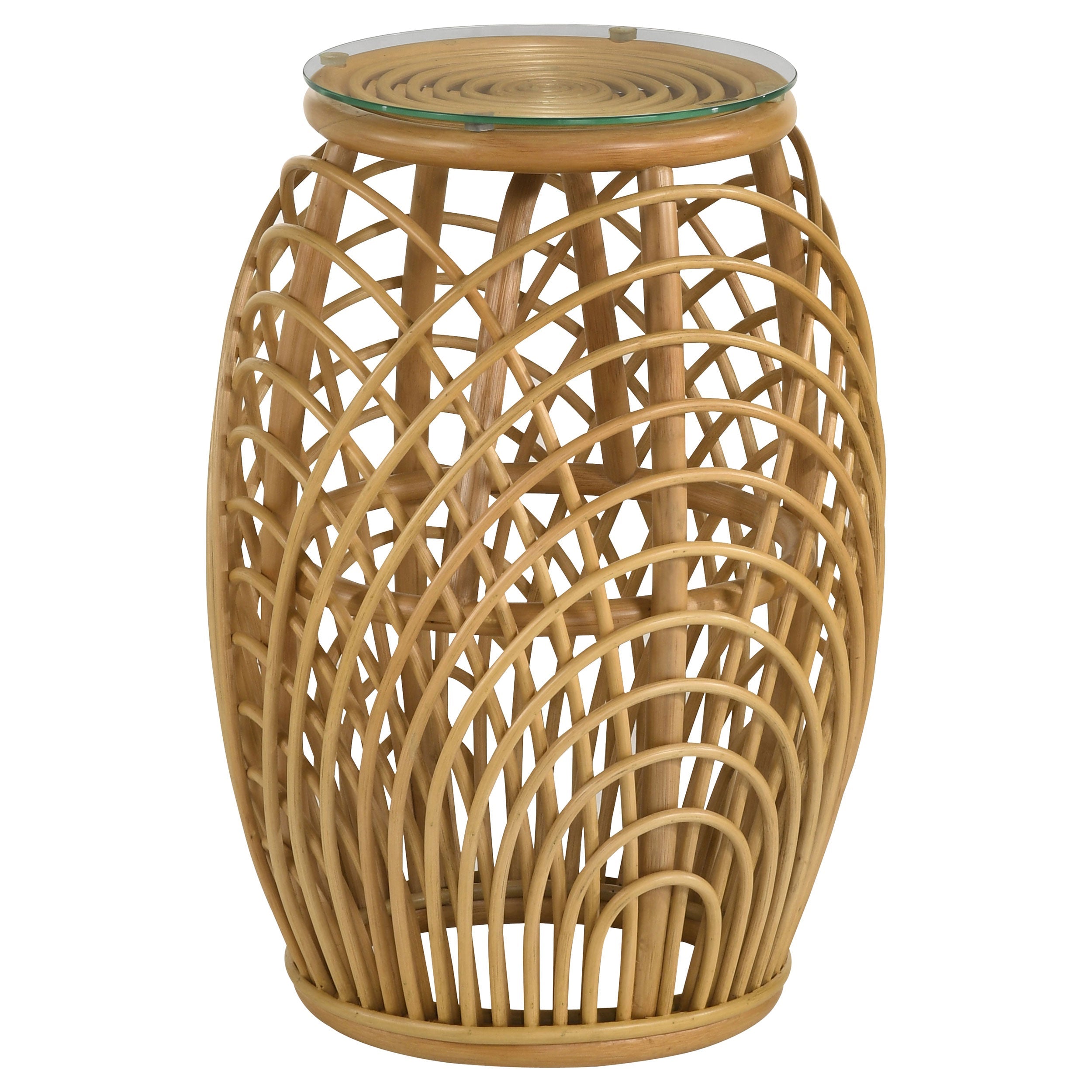 Dahlia Round Rattan Coffee and End Table Set Natural