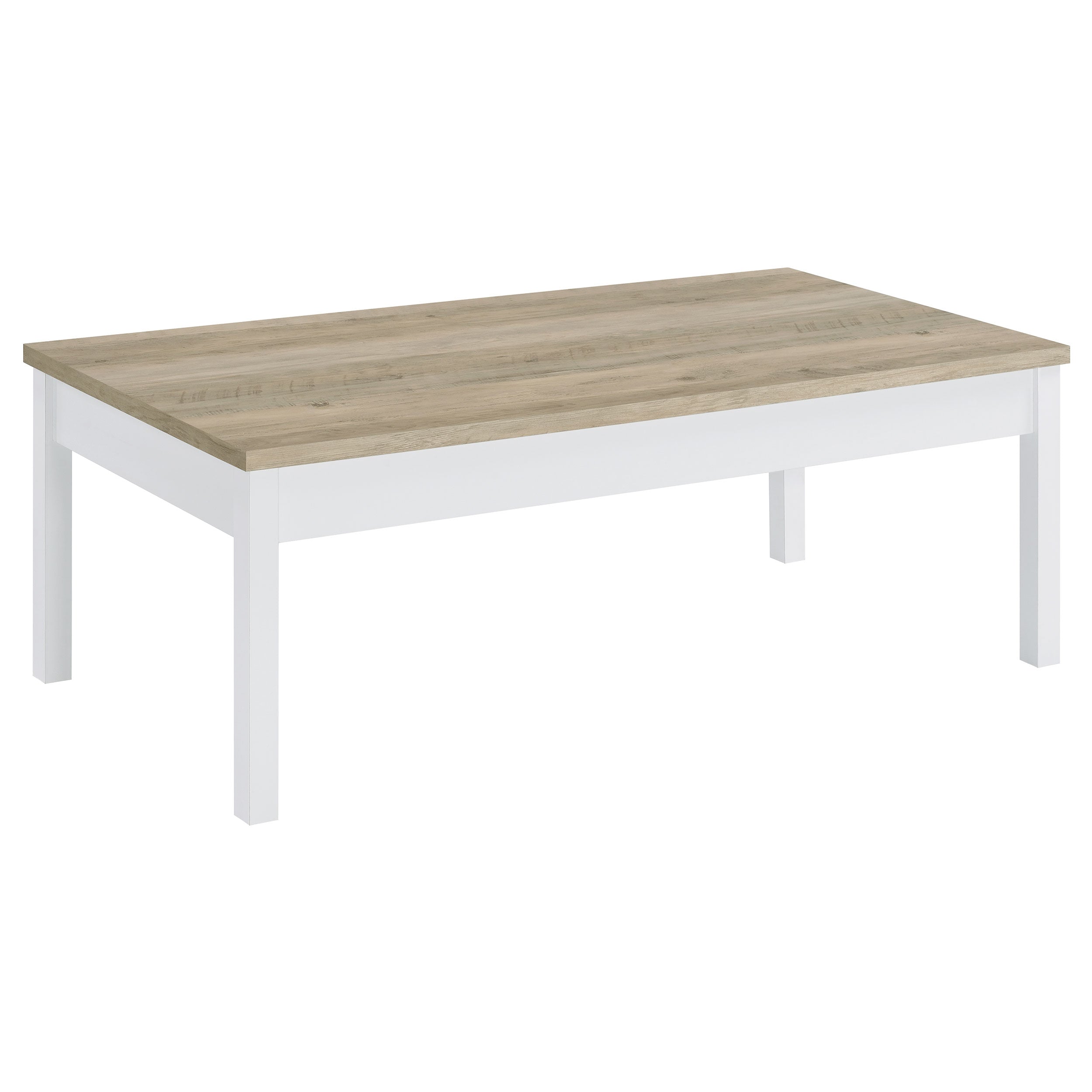 Stacie Coffee Table Set Distressed Pine and White