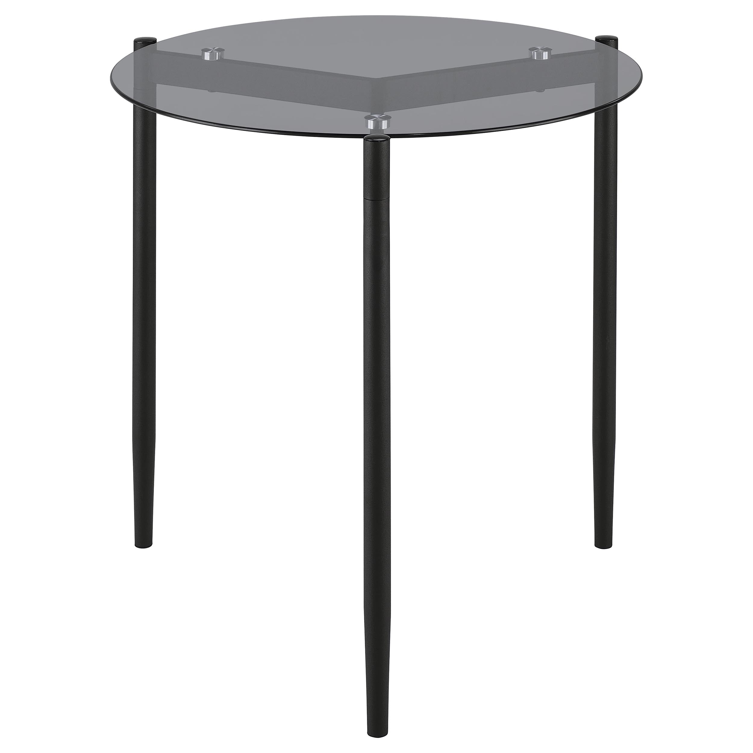 Rosalie Round Smoked Glass Top End Table Grey