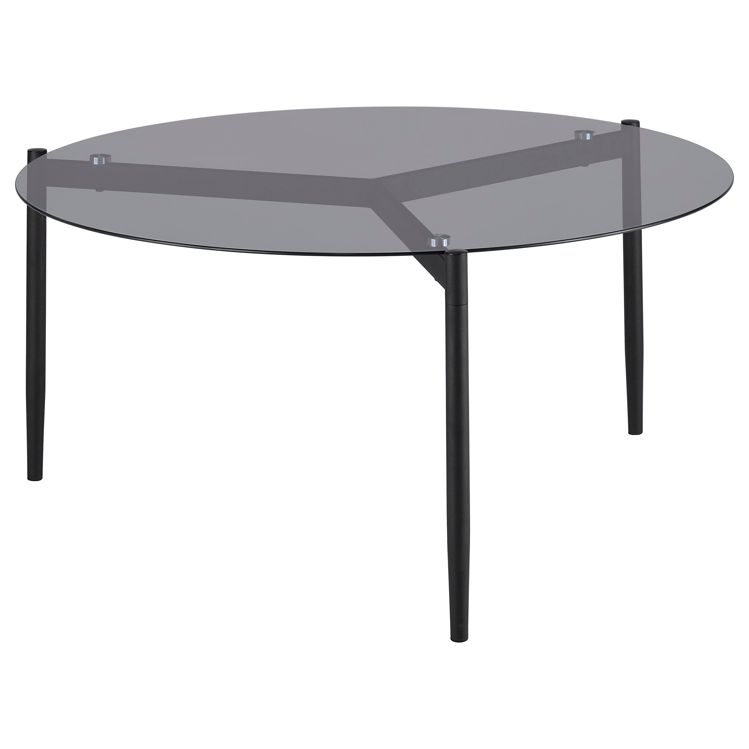 Rosalie Round Smoked Glass Top Coffee Table Grey