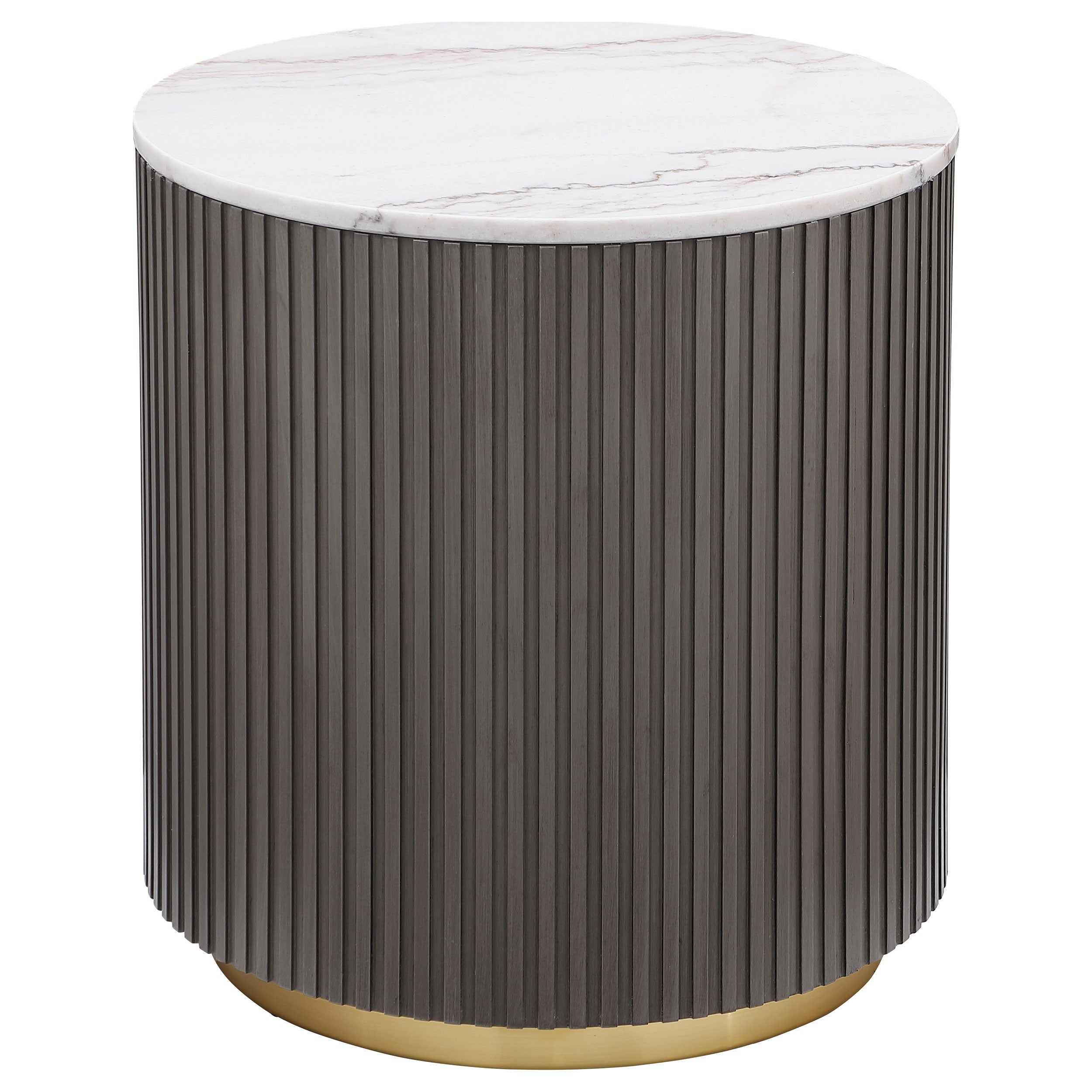 Jason Round Marble Coffee and End Table Set White