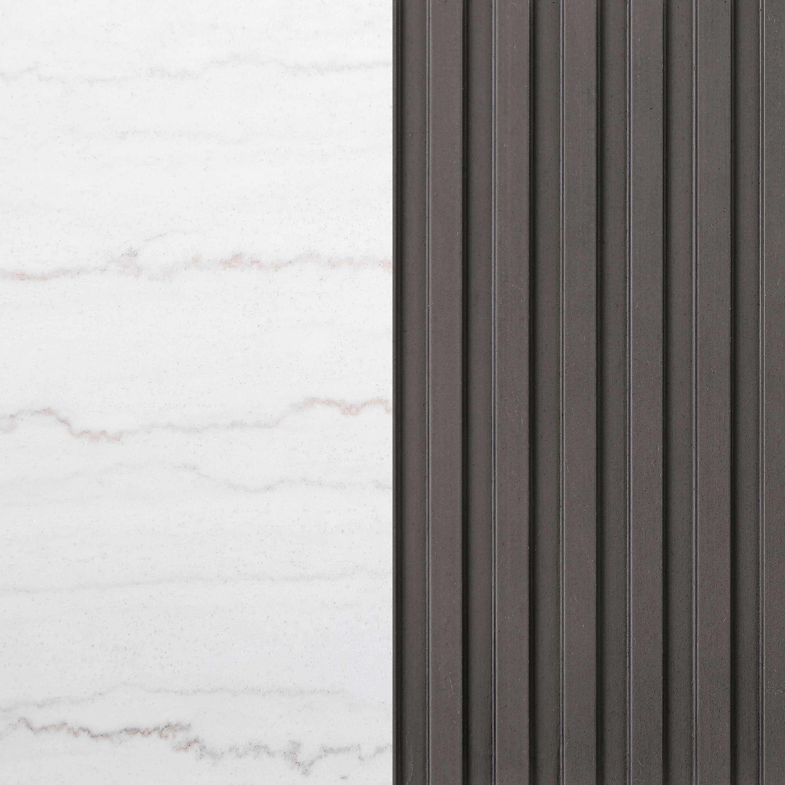 Jason Round Marble Top Coffee Table White and Charcoal