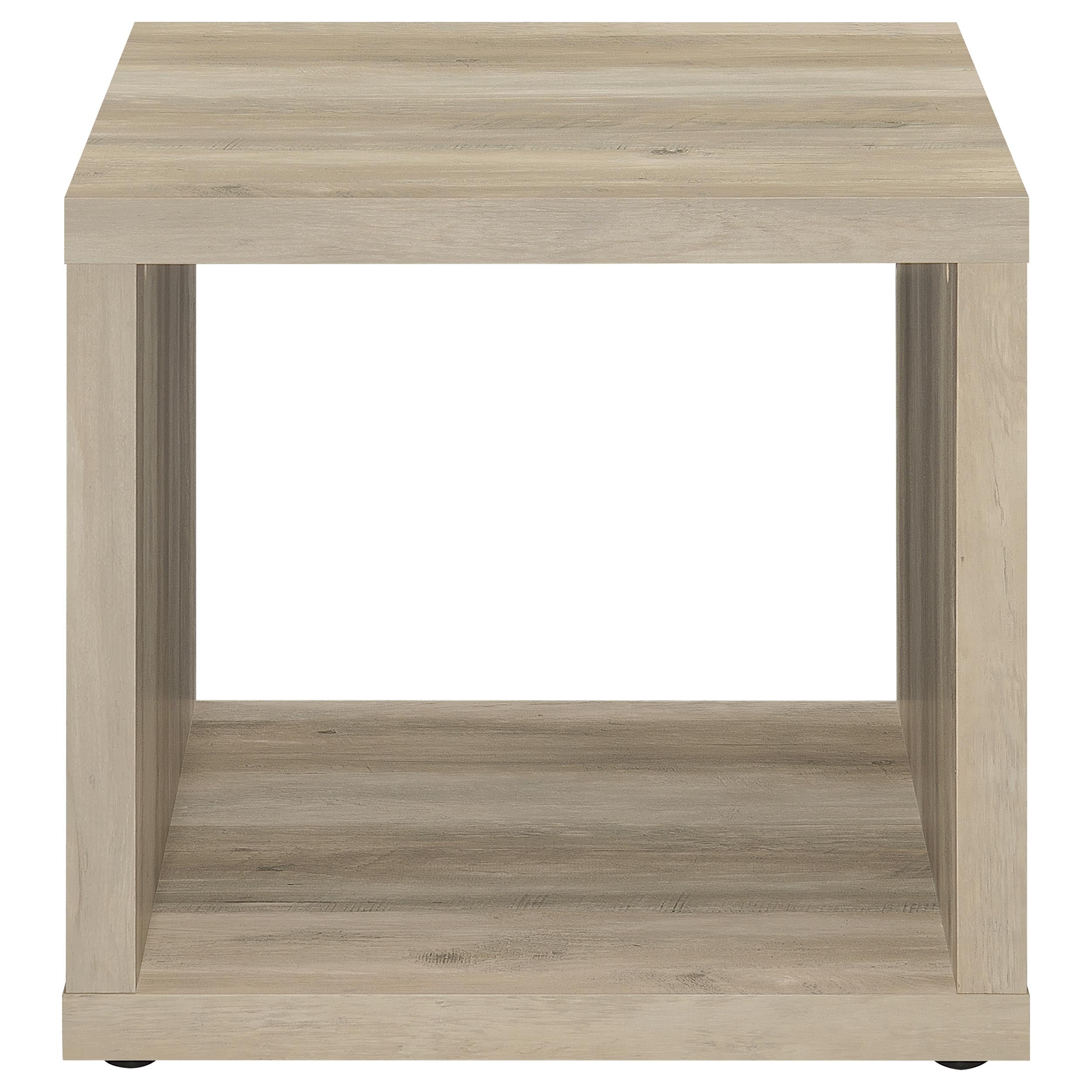 Frisco Square Engineered Wood Side End Table Dark Pine