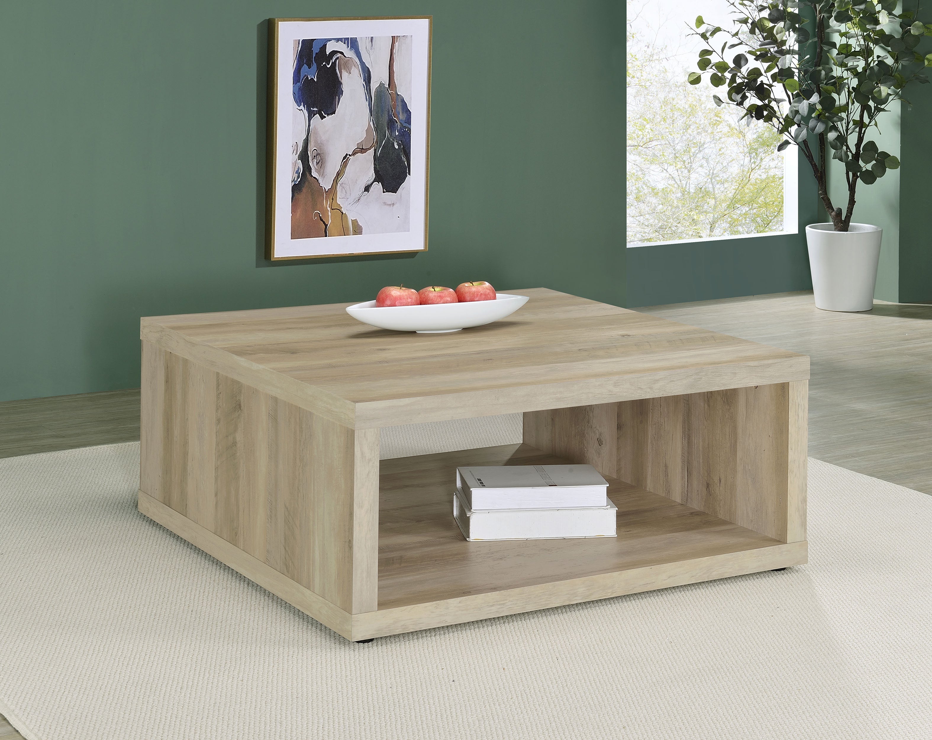 Frisco Square Engineered Wood Coffee Table Dark Pine