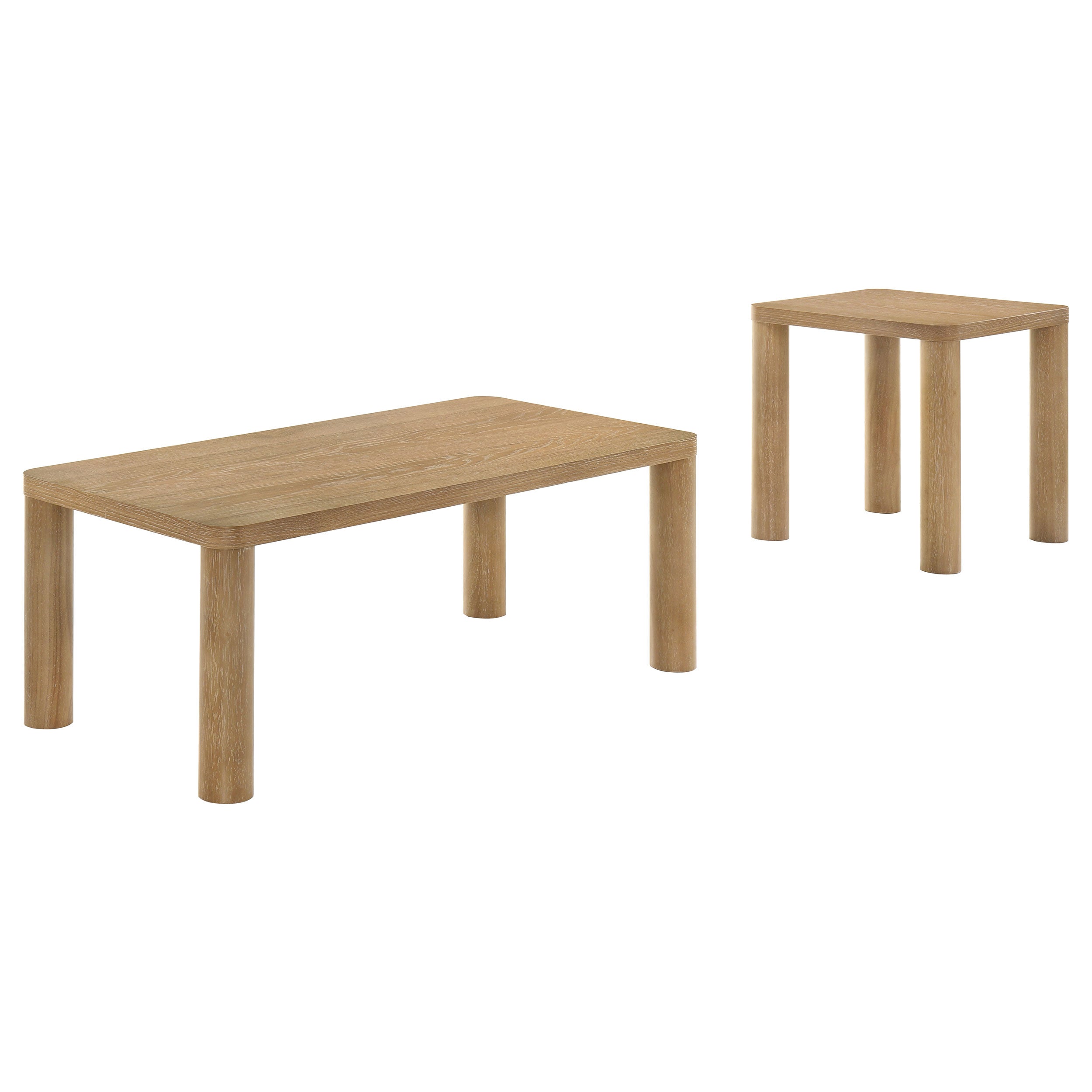 Castlewood Cocktail Coffee Table Set Light Oak